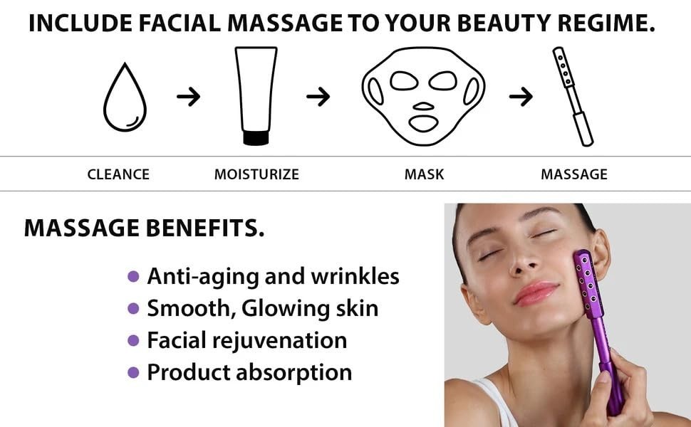 Facial Massaging Beauty Roller – 24 Stone Facial Massager for Sculpting, Firming