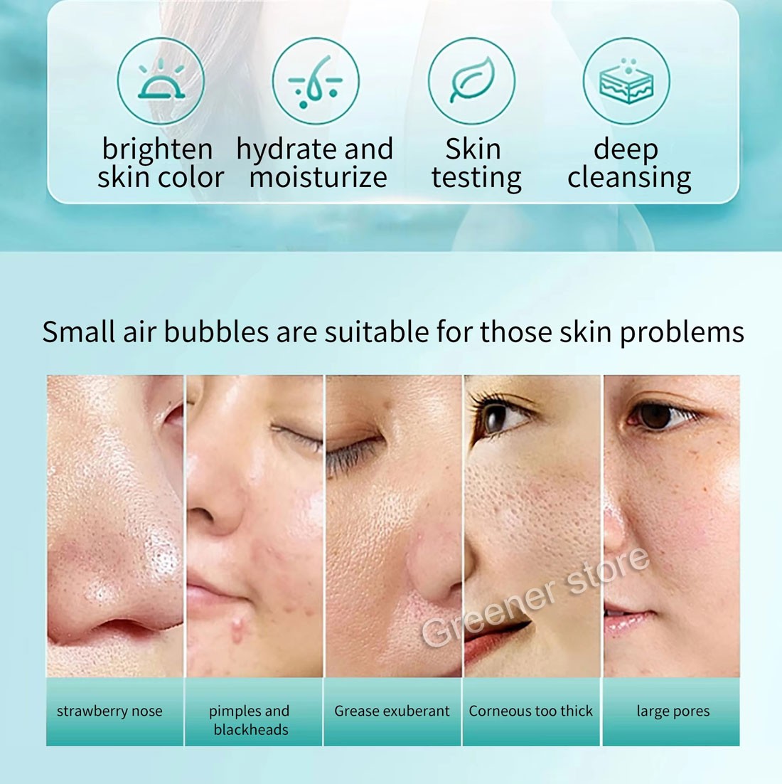 8in1 Facial Deep Cleansing Skin Analyzer Skin Hair Scalp Care LED Light Therapy