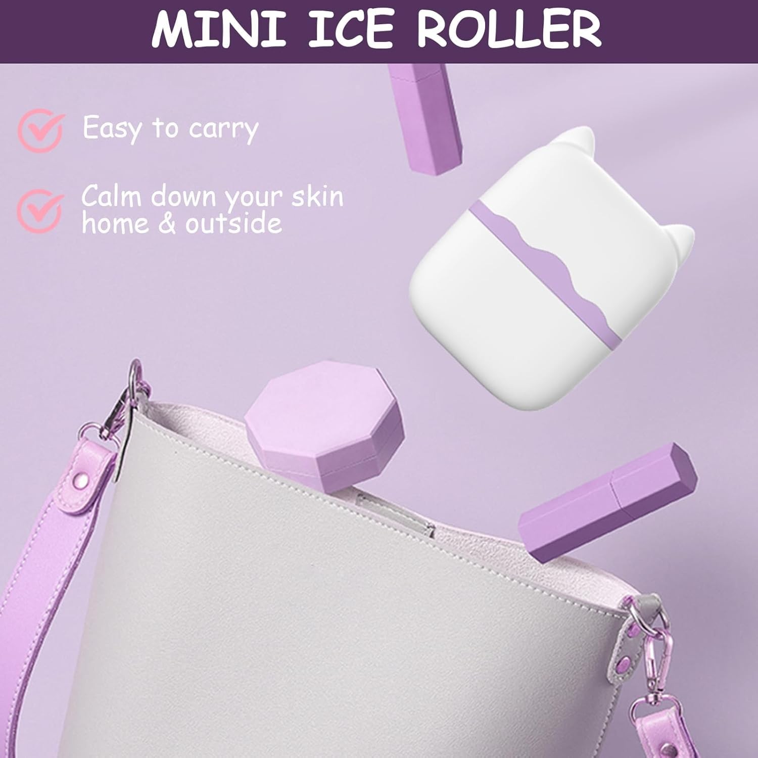 Ice Roller for Face Eyes Multi Functional Facial Skin Care Tools with 2 white