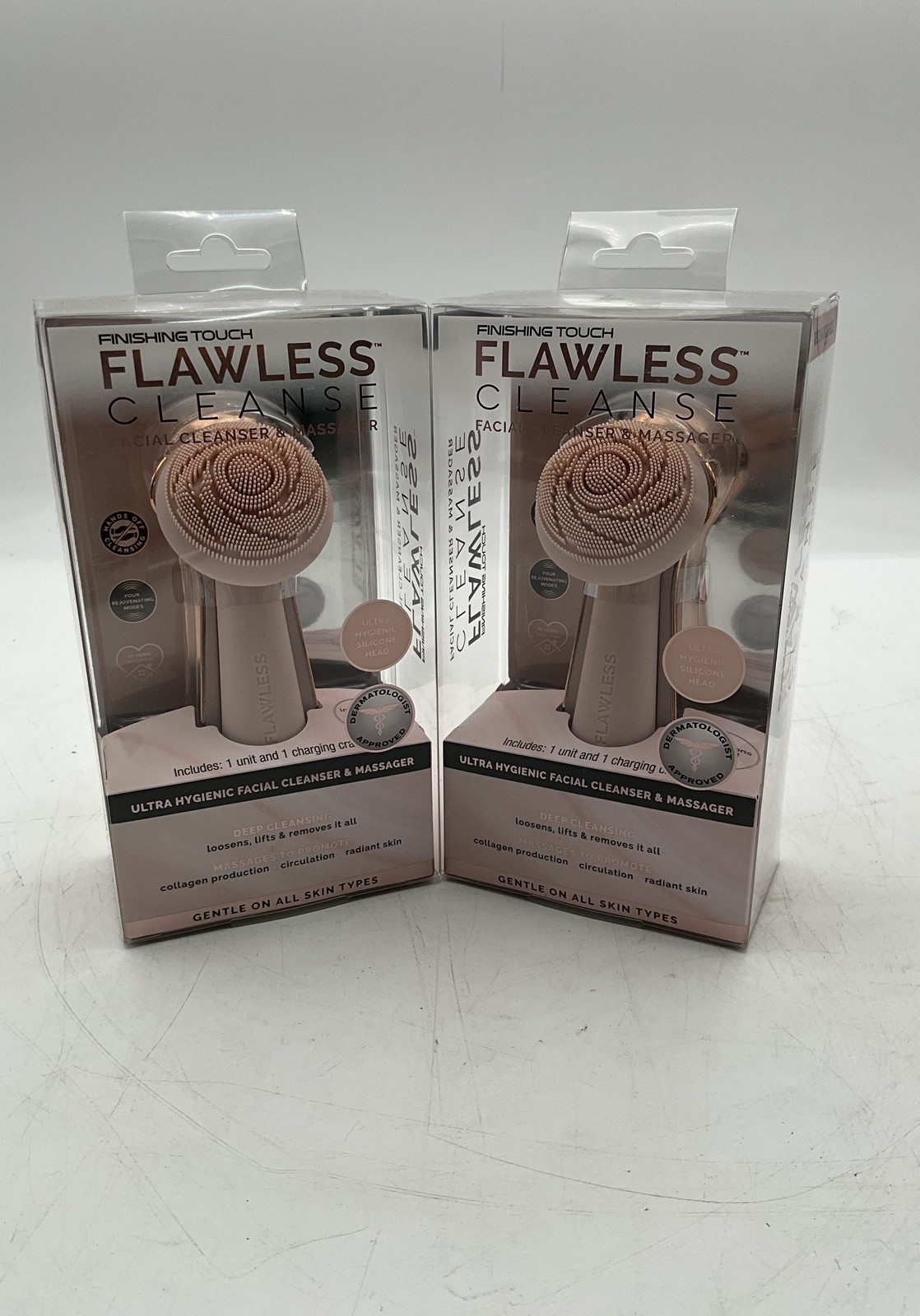 Lot of 2 FLAWLESS Cleanser Facial Cleansing Brush 2 Pack