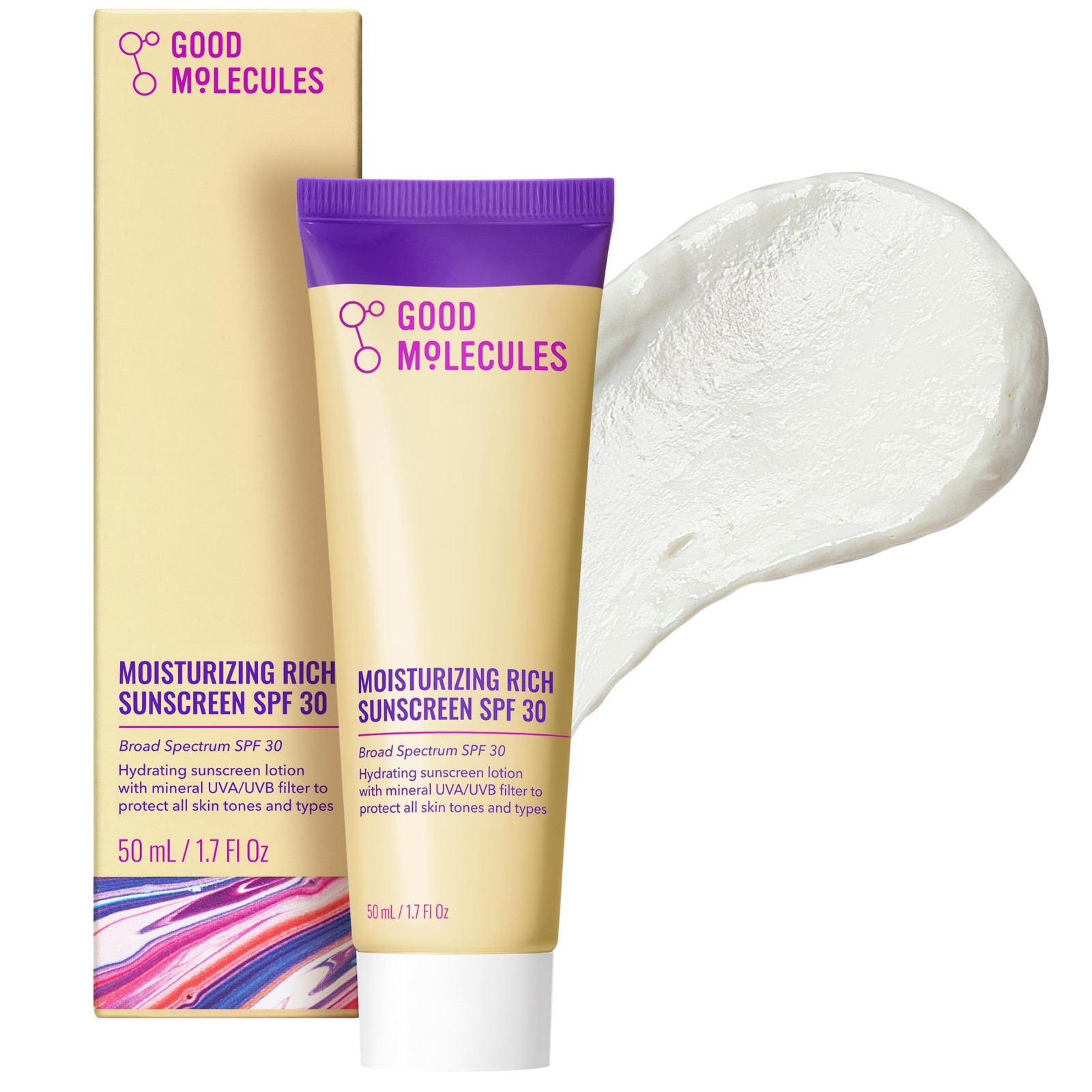 Good Molecules Moisturizing Rich 1.7 Fl Oz (Pack of 1), Light Yellow