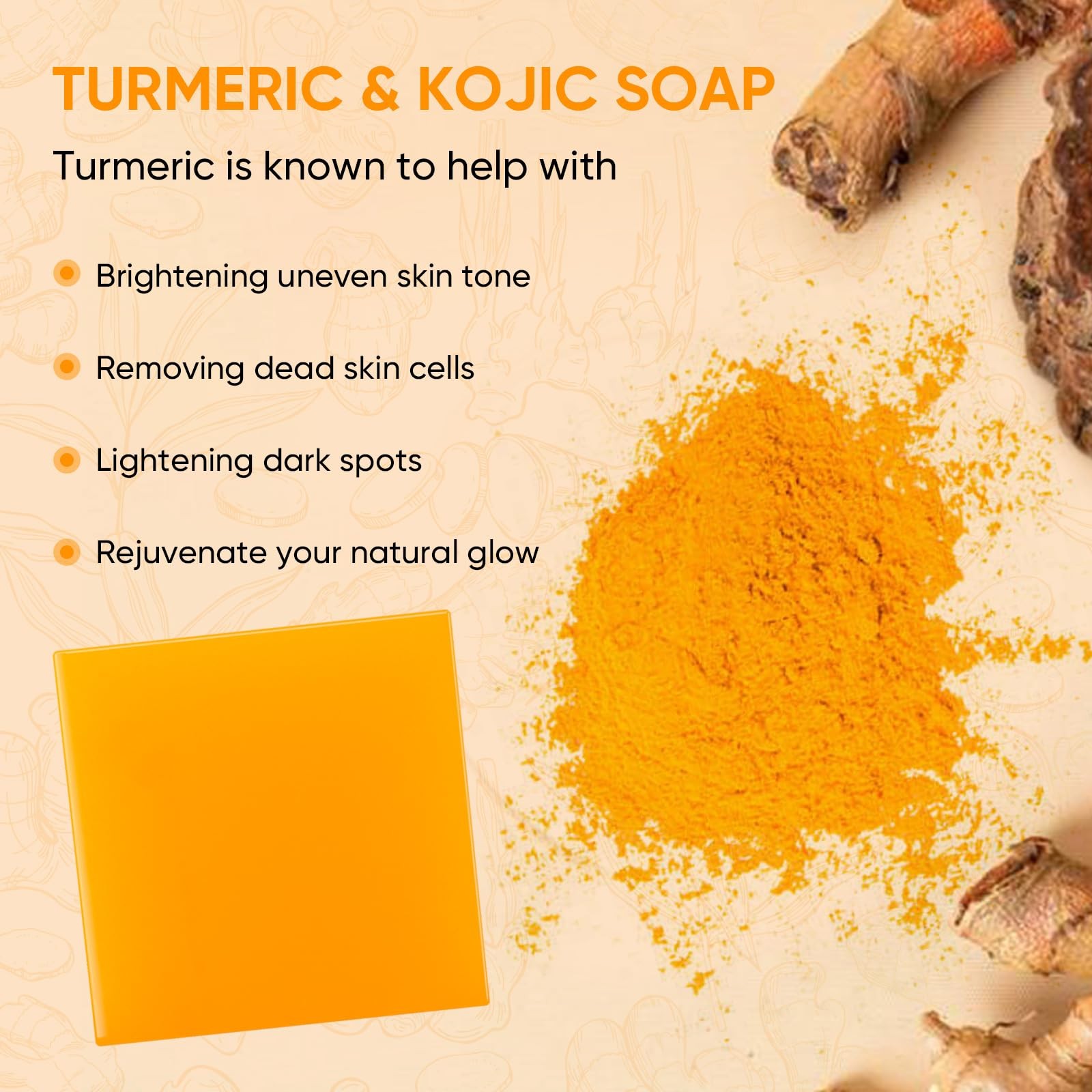 Turmeric Soap Bar and Face Cream 2.67 Ounce, Yellow