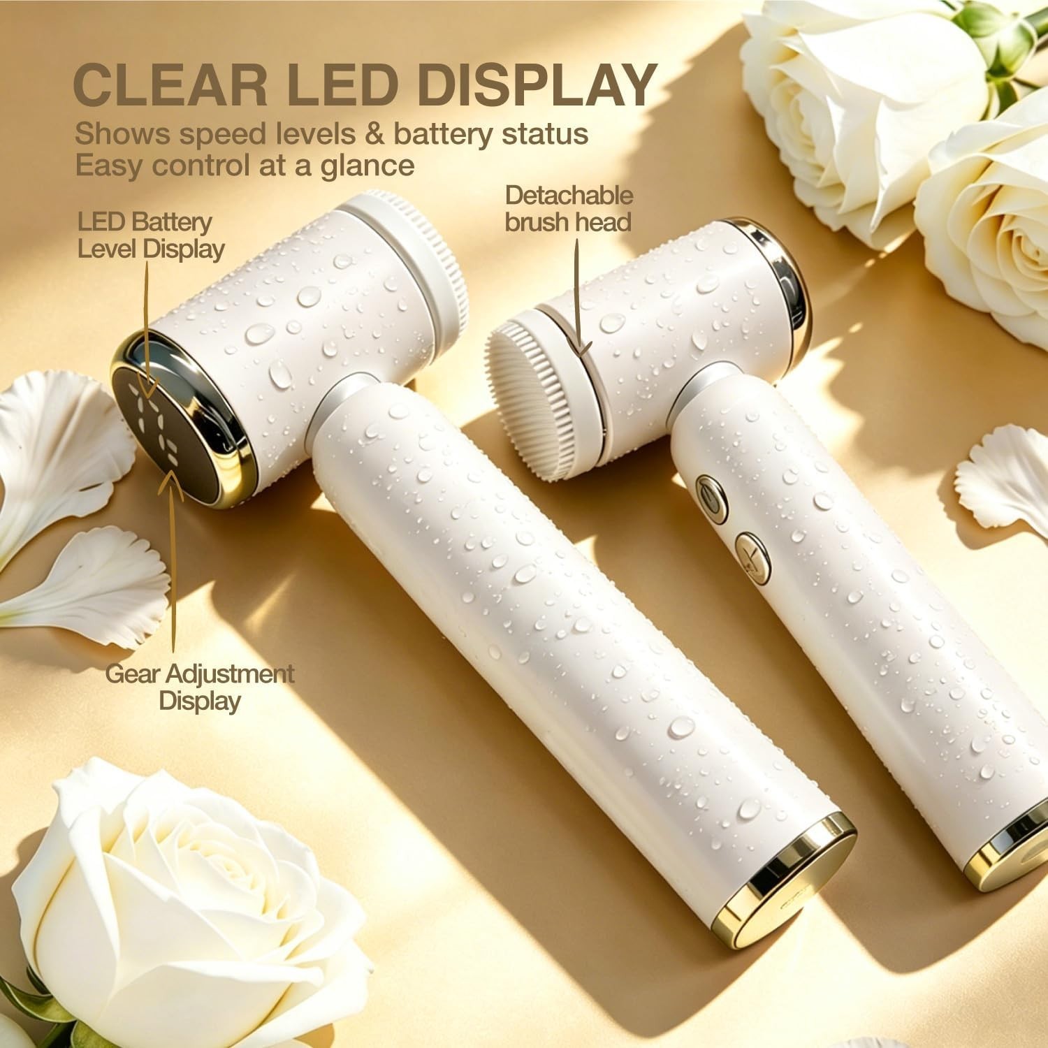 Portable Waterproof Facial Cleansing Brush – LED Display & Ergonomic Design