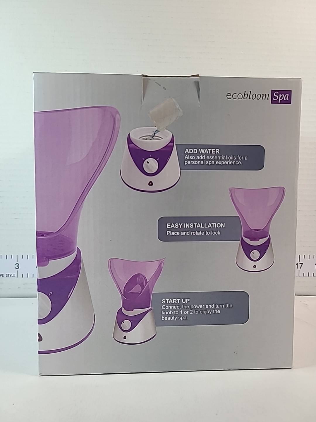 EcoBloom Spa Facial Steamer Hydrates & Detoxifies Face Revitalizing Skin New