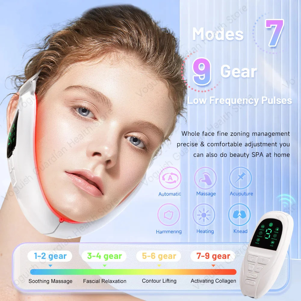 White 4 in 1 Massager for Face, Facial Sculpting Device for Double Chin, Reduces