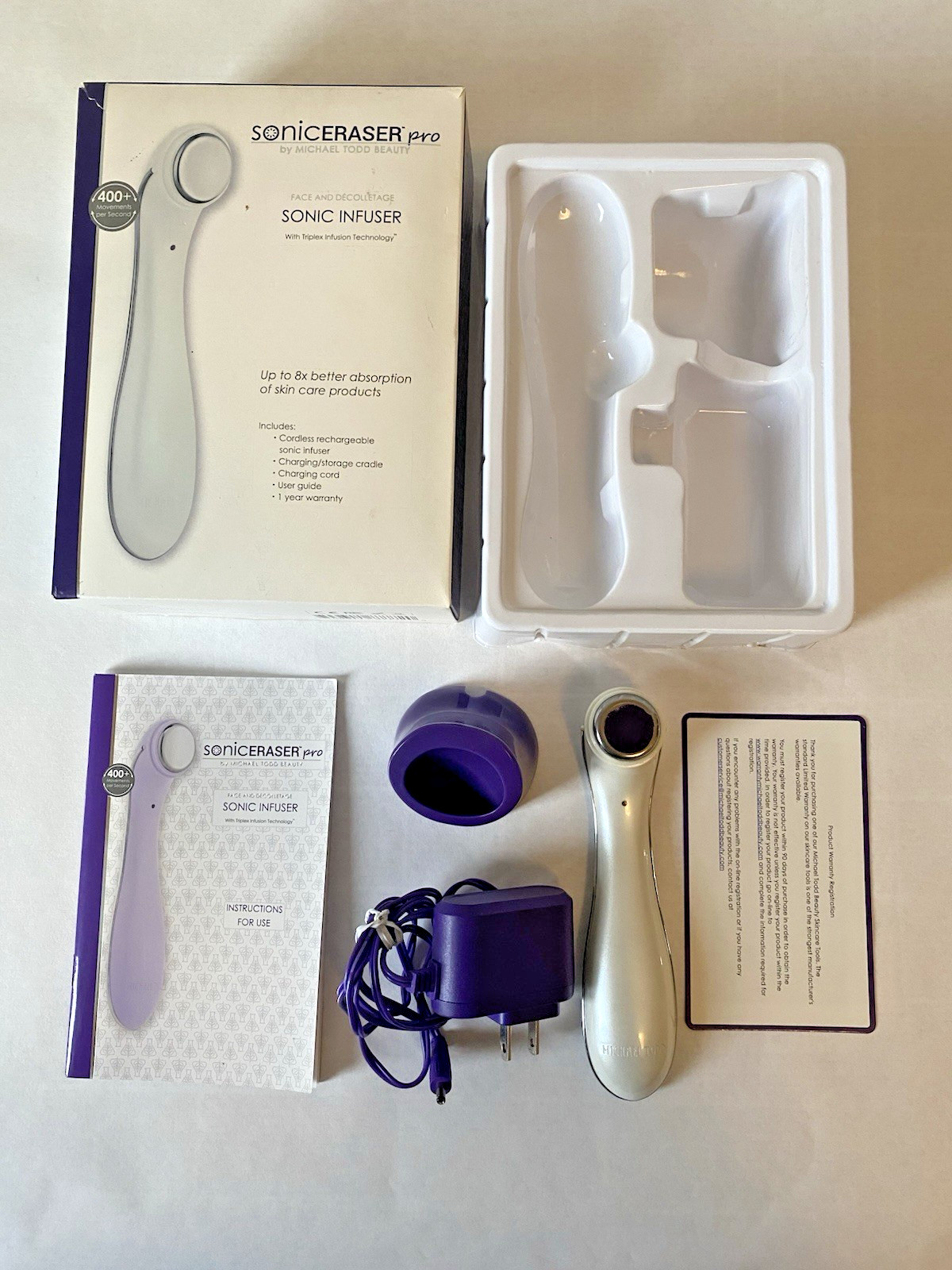 Michael Todd Soniceraser Pro Facial Massager & Sonic Infuser Skincare Open Box