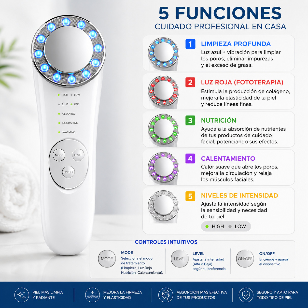 5 in 1 Facial Beauty Device Skin Tightening Lifting Massager Rejuvenation