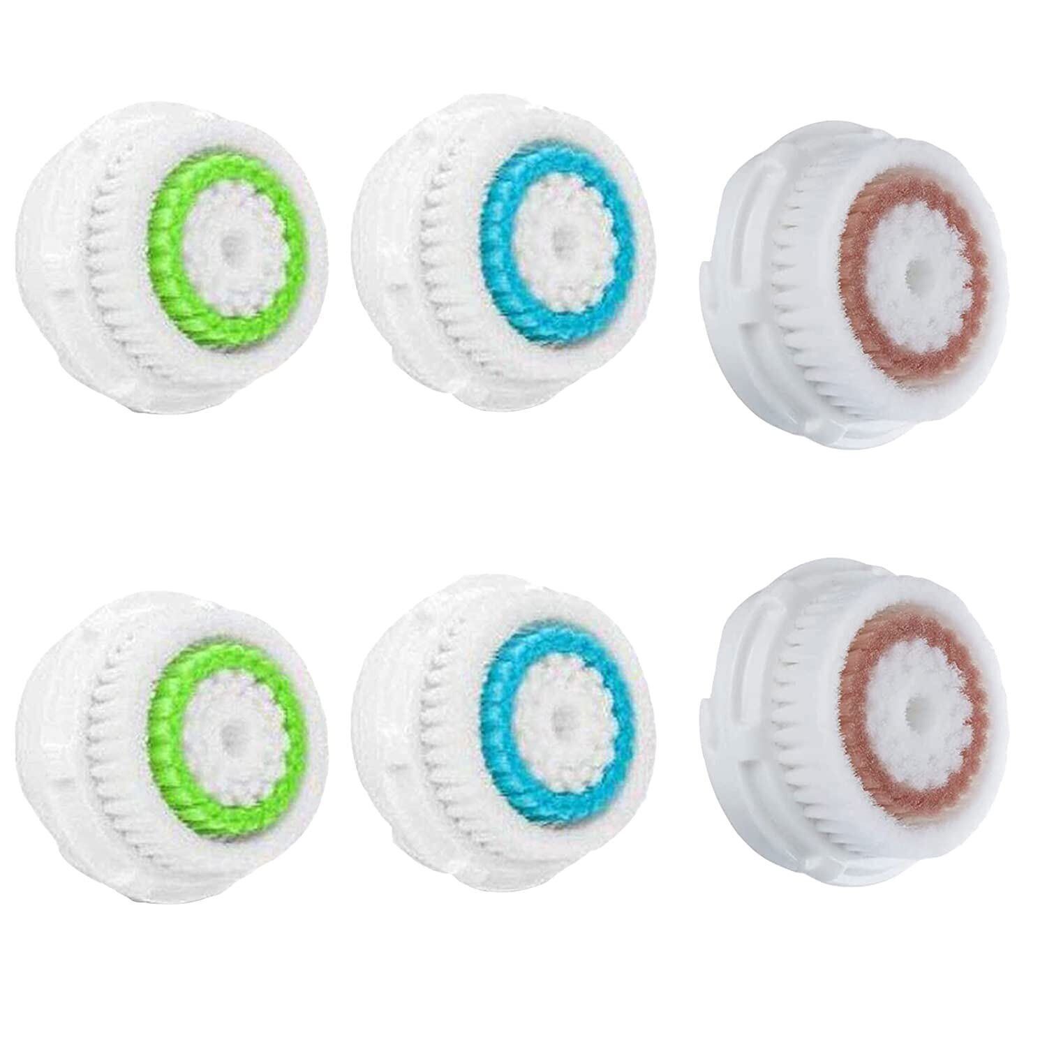 6 Pack Clarisonic Replacement Cleansing Deep Pore Brush Head for Mia 1,2,3