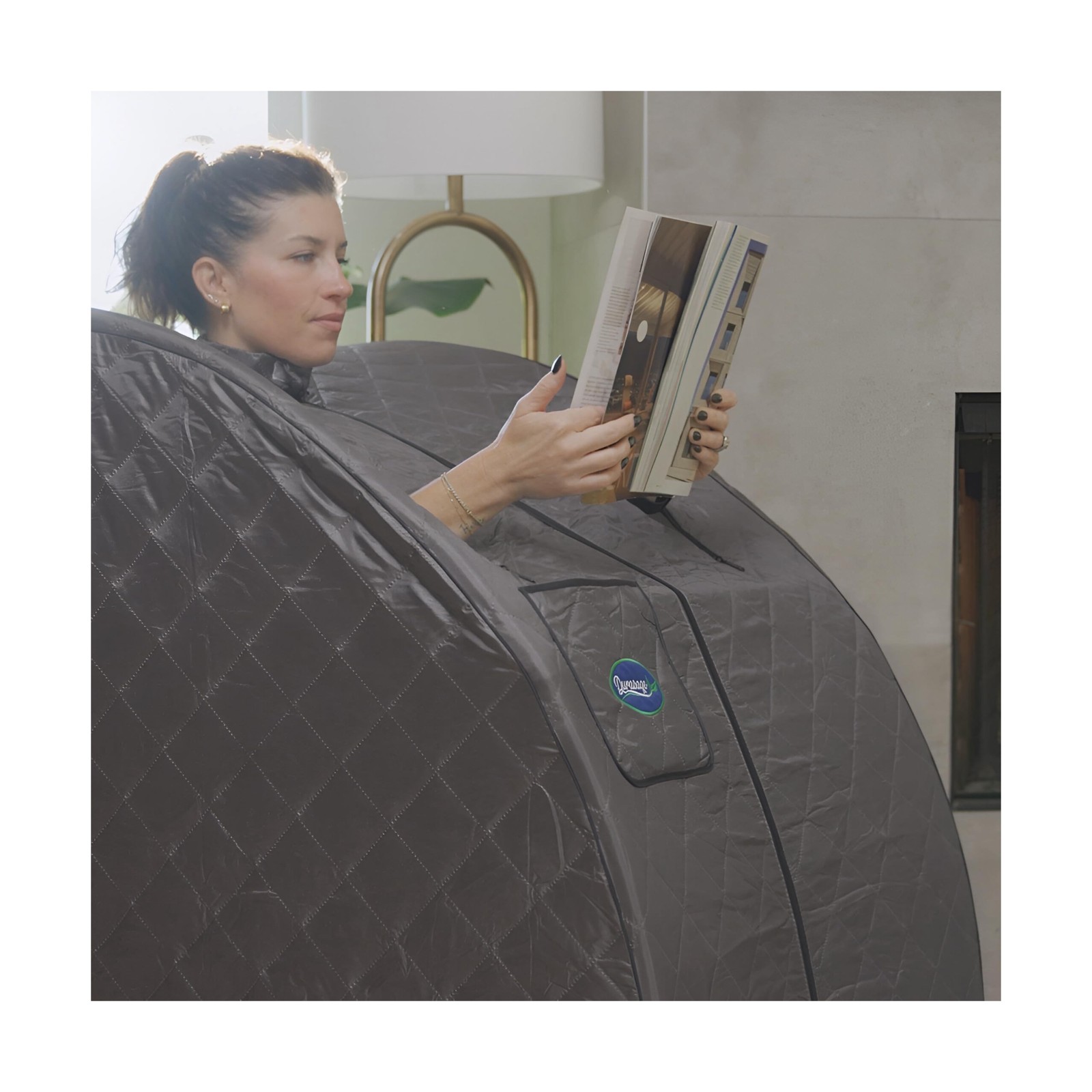 Portable Sauna Spa, 800W, 60Min Timer, Access, Foldable w/ Chair, Indoor