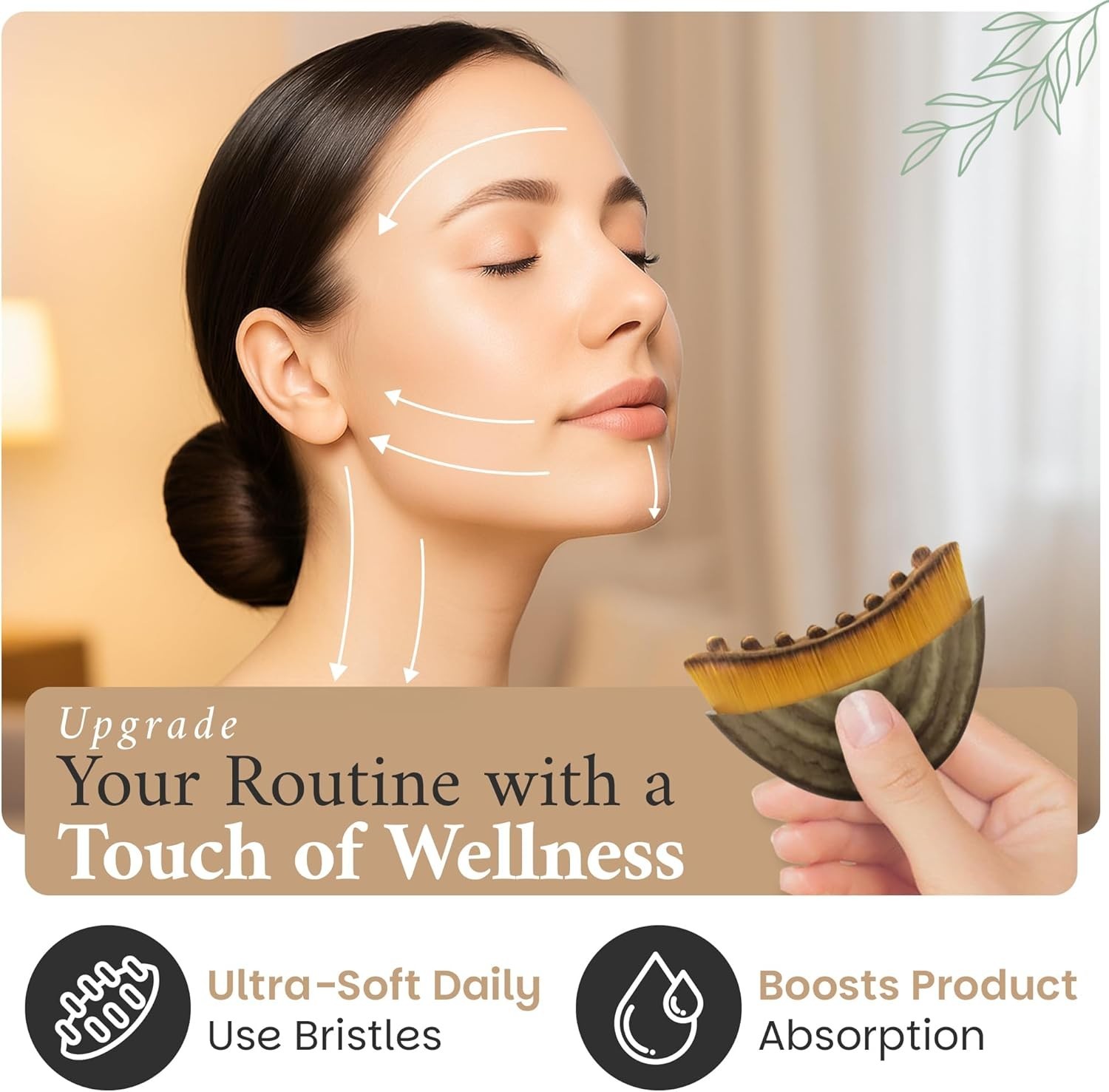 Ultra-Soft Facial Contour Brush for Lymphatic Drainage & Gentle Massaging