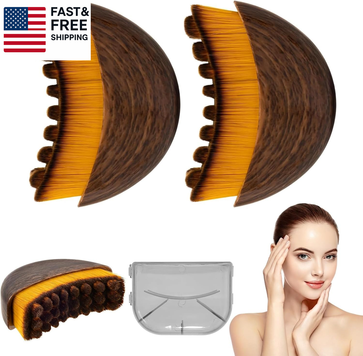 2Pcs Lymphatic Contour Face Brush, Lymphatic Drainage Brush, Dry Brushing Fac