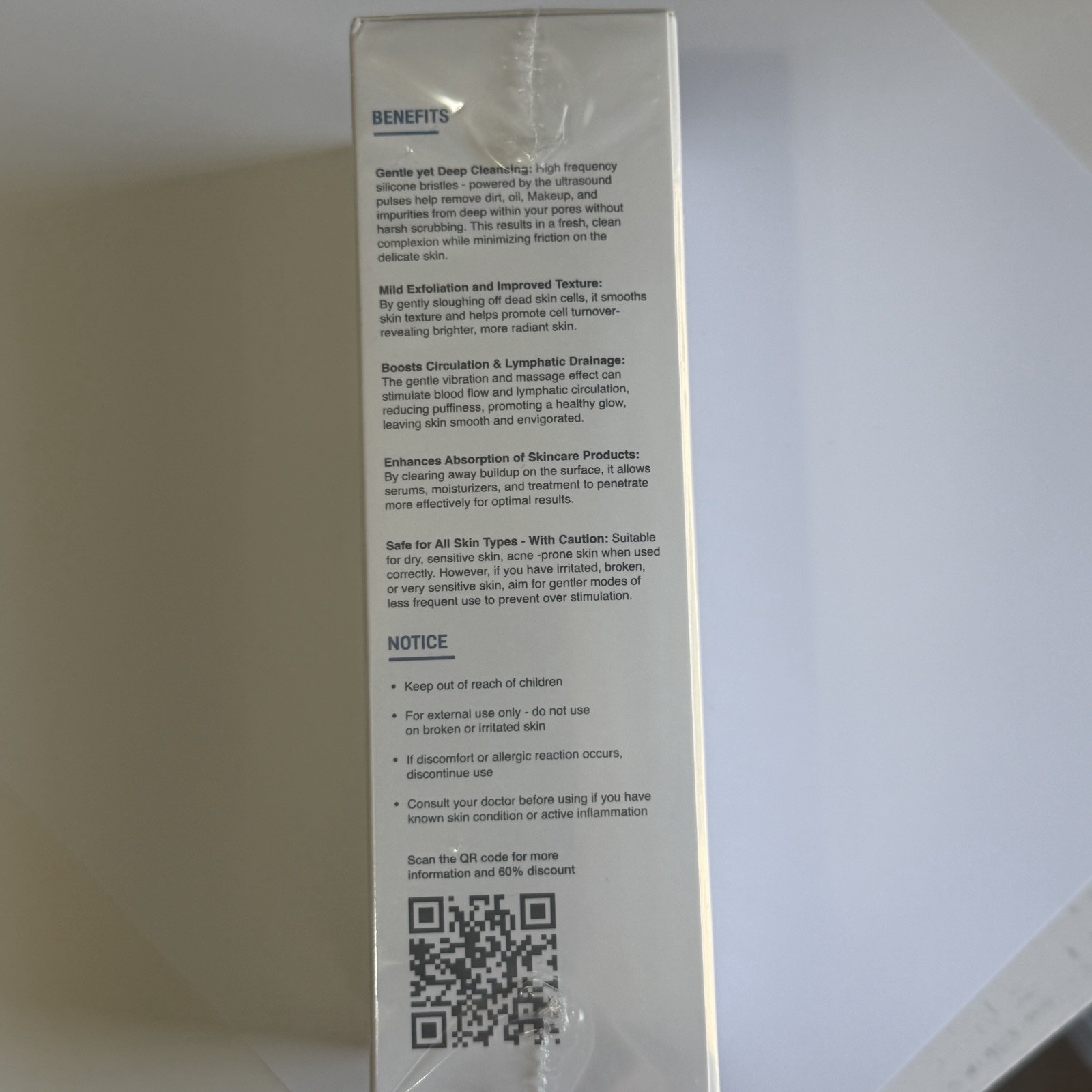 DERMALACTIVES PURE SKIN CLEANSING BRUSH WITH EYE COMPRESS FEATURE NIB