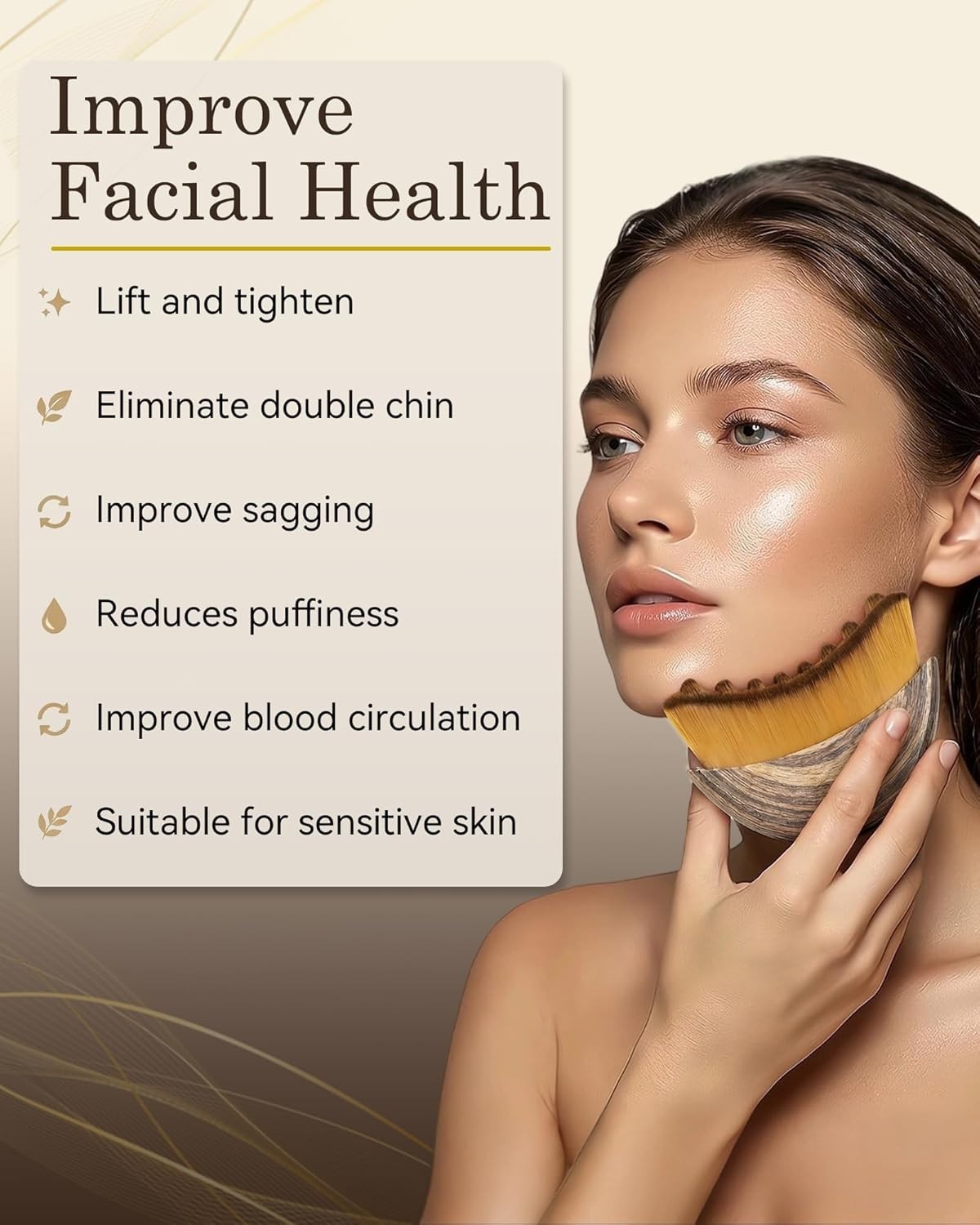 2PC Lymphatic Contour Face Brush Lymphatic Drainage Massager for Face by Glowiex