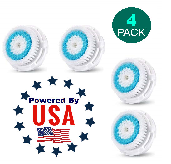 4-Pack Deep Pore Replacement Facial Brush Heads For Clarisonic Mia 1 Mia2