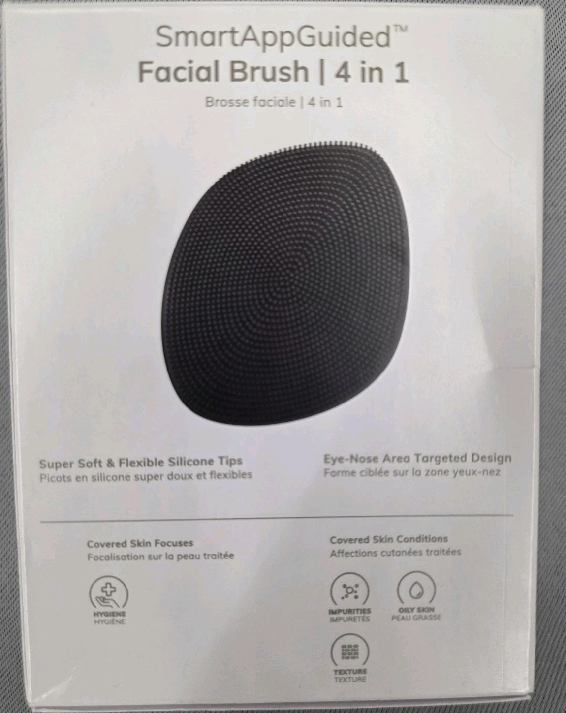 New GESKE 4-in-1 Black Facial Brush SmartAppGuided Cleaner/Massager