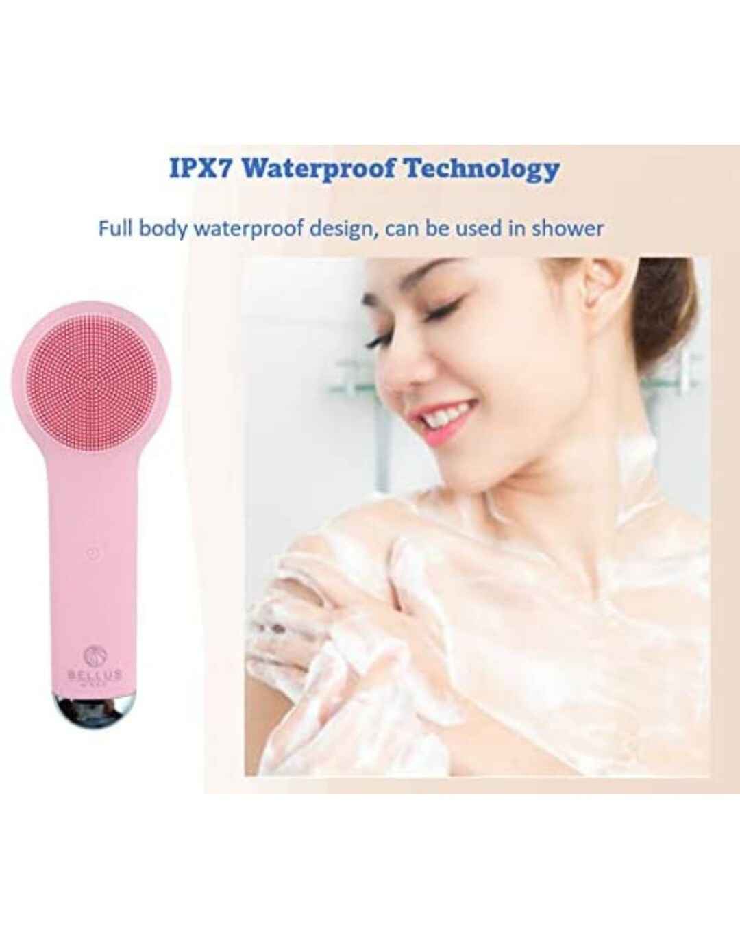Bellus by R.O.K Silicone Facial Cleansing Brush – 3 in 1 Heat & Cold Massagers 
