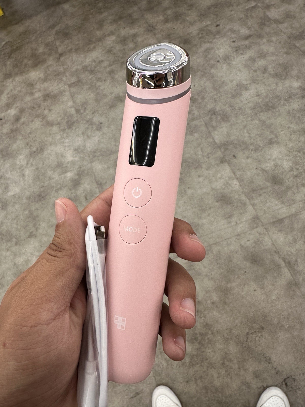 Pink Beauty Wand Facial Massager, USB Rechargeable, 3 Speeds, ABS Wrinkles