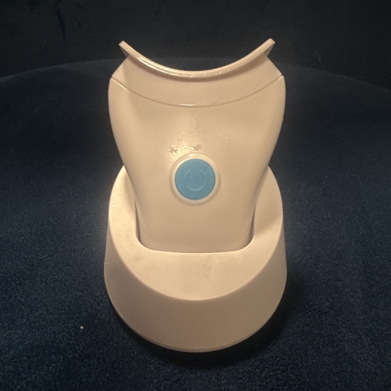 Rechargeable Electric Facial Massager w/ Charging Stand, Plastic, White/Blue