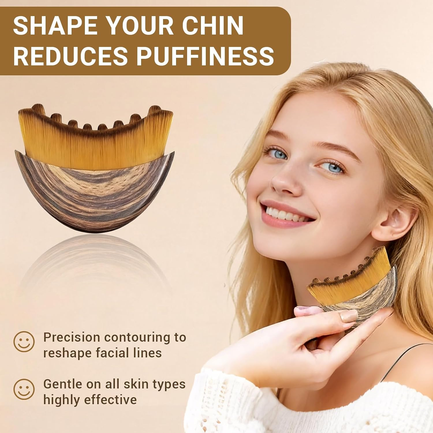 2 PCS Lymphatic Contour Face Brush – Lymphatic Drainage Massager Face Brush &…