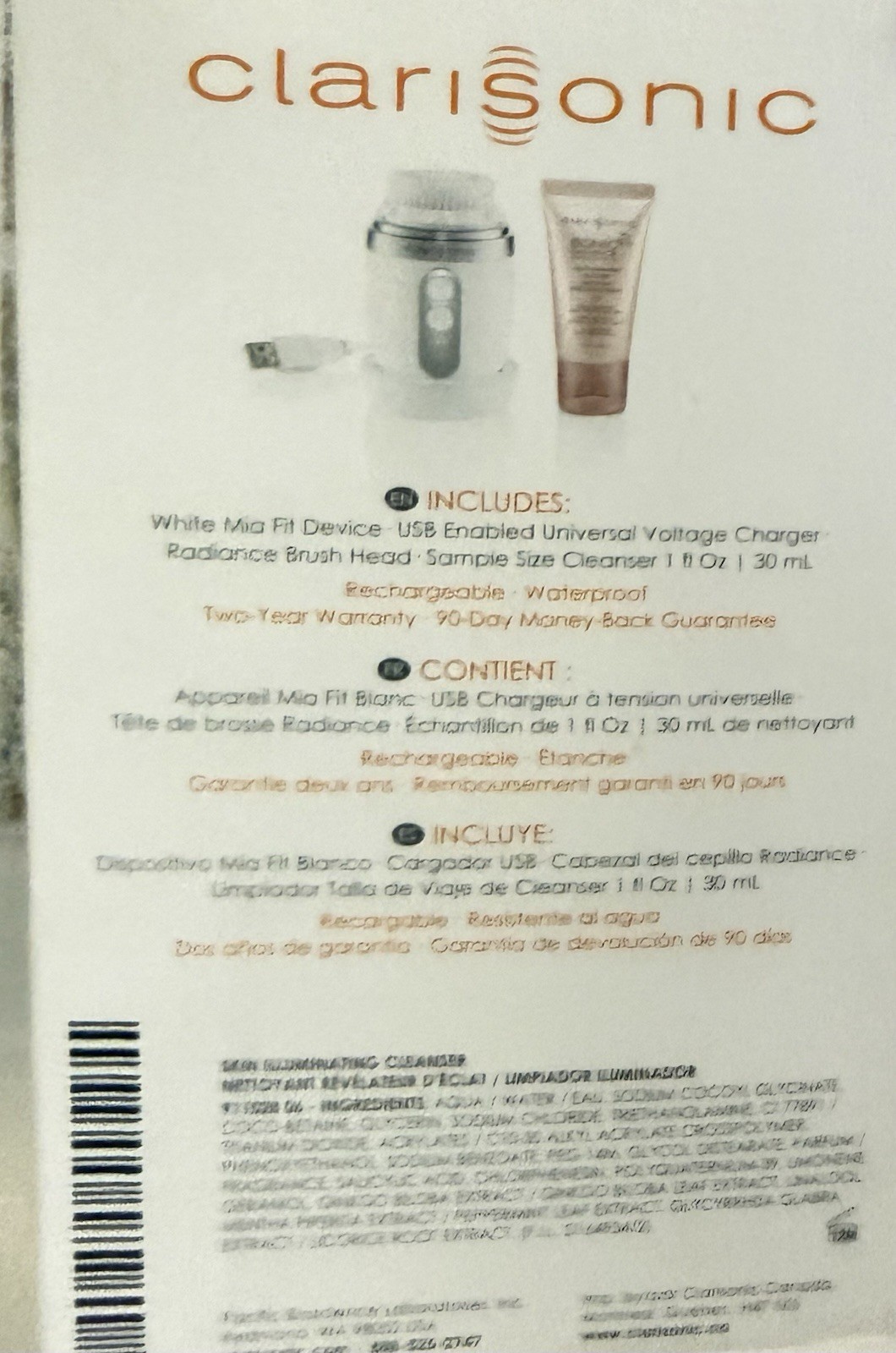 Clarisonic Mia Fit Skin Cleaning Face Brush WHITE – Brand New Factory Sealed
