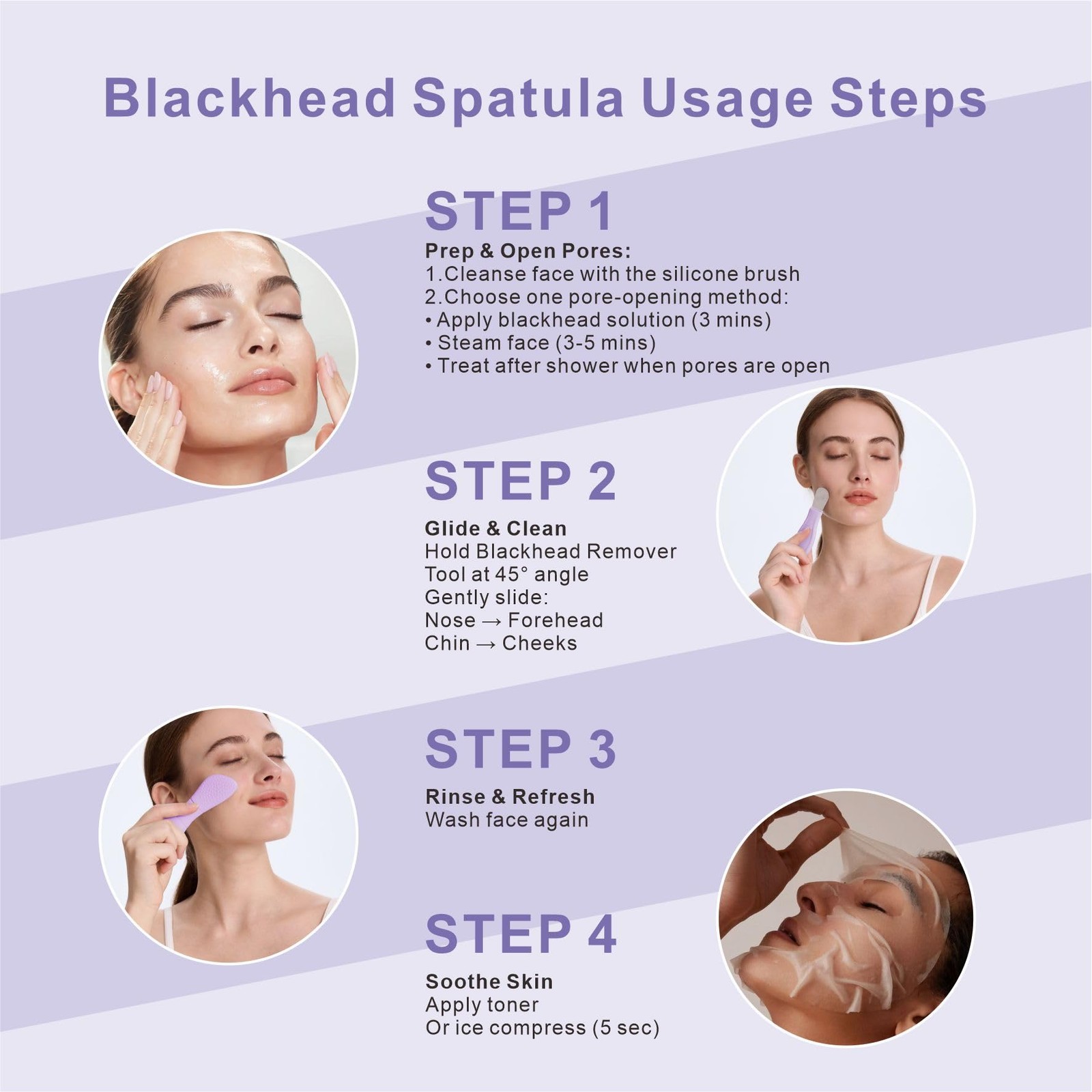 YEADMAL Blackhead Remover & Silicone Face 1 Count (Pack of 1), Purple