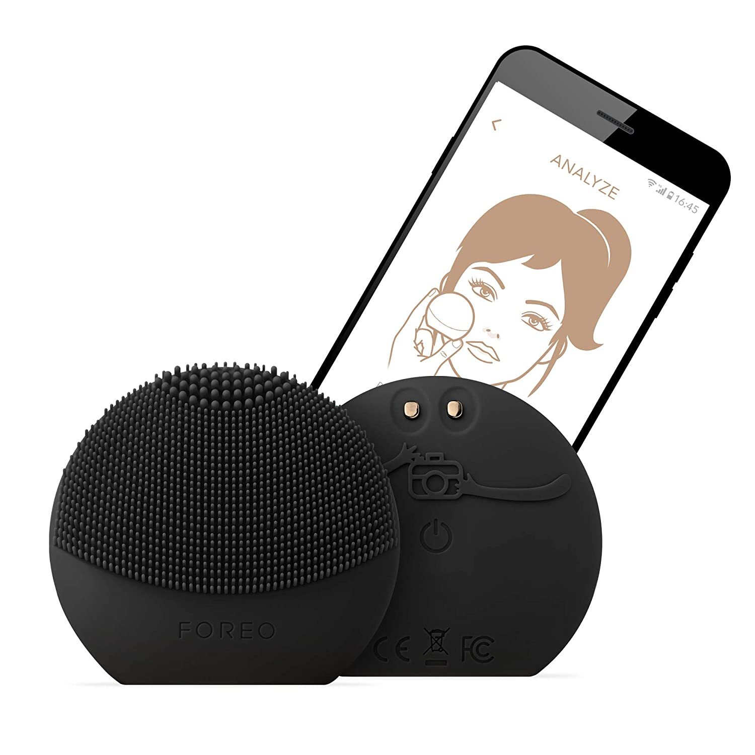 FOREO LUNA fofo Smart Facial Cleansing Brush and Skin Analyzer Black NEW