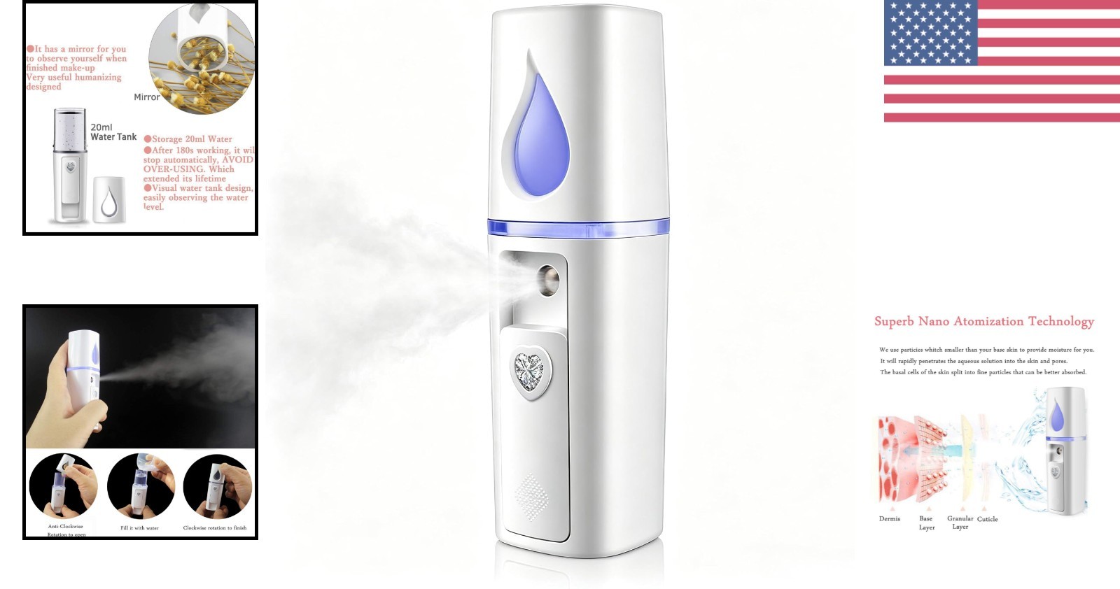 Rechargeable Nano Facial Mist Spray with Visual Tank – A Must-Have Beauty Tool