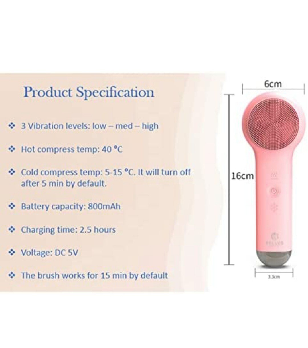 Bellus by R.O.K Silicone Facial Cleansing Brush – 3 in 1 Heat & Cold Massagers 