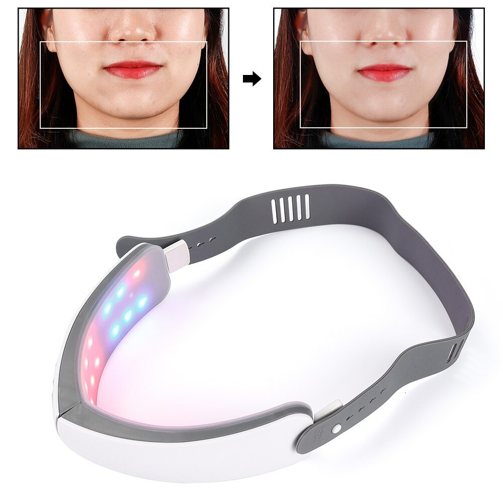 Facial Lifting Device Chin V-Line Up Belt Machine LED Photon Vibration Massager