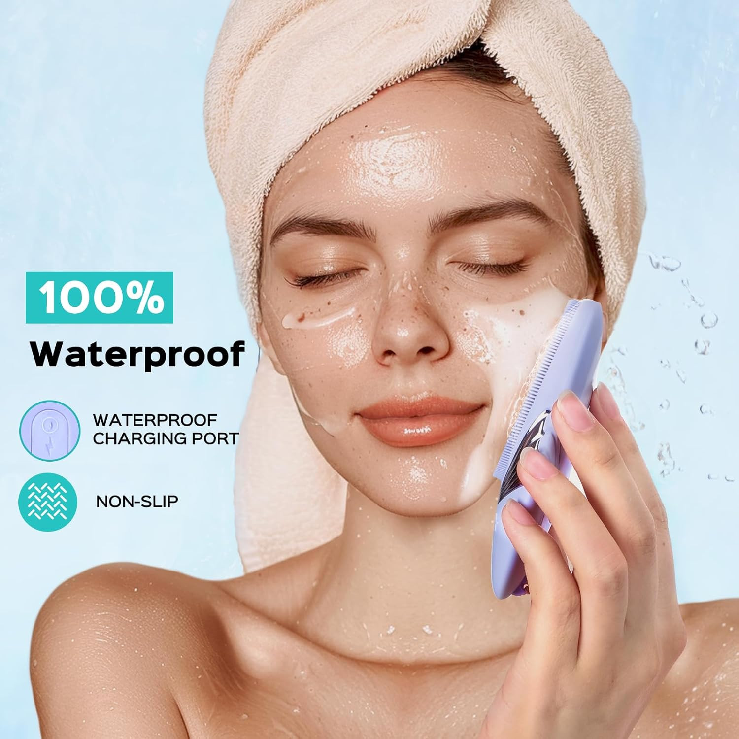 COSLUS FBS01 Facial Cleansing Brush Face Scrubber: Portable Silicone Waterproof
