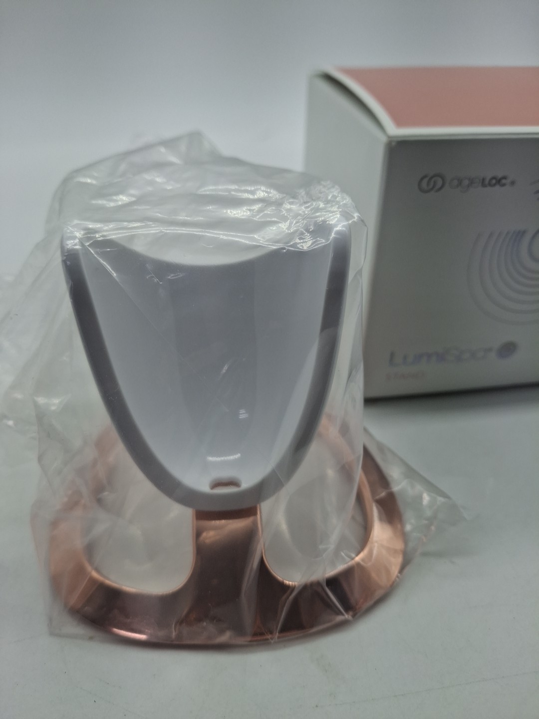 Nuskin ageLOC Rose Gold LumiSpa iO Stand Brand New Nu Skin With Treatment Head