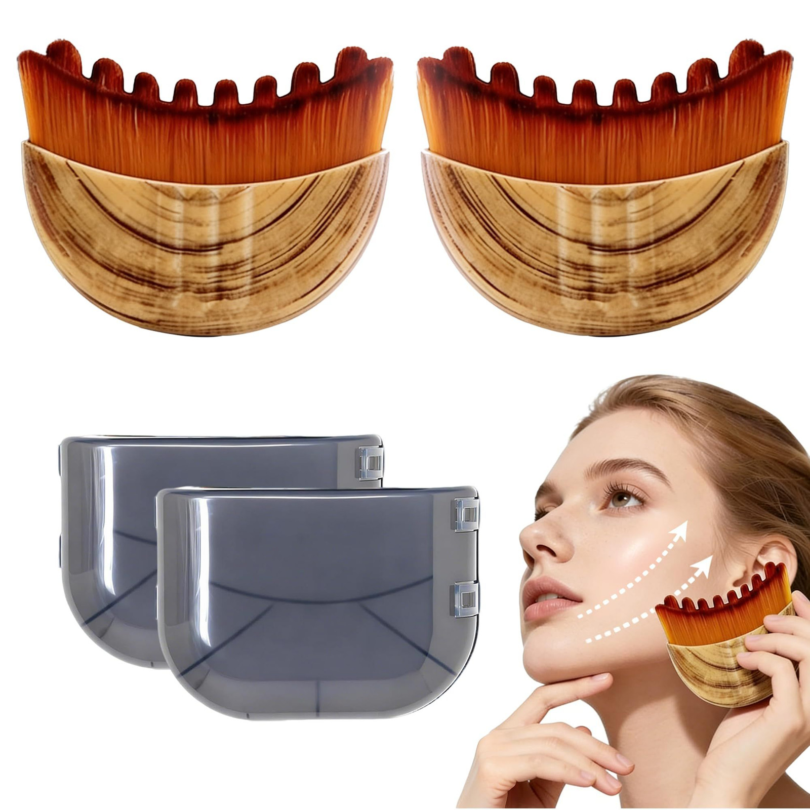 Lymphatic Contour Face Brush(2-PCS),Super Soft Manual 2-pcs