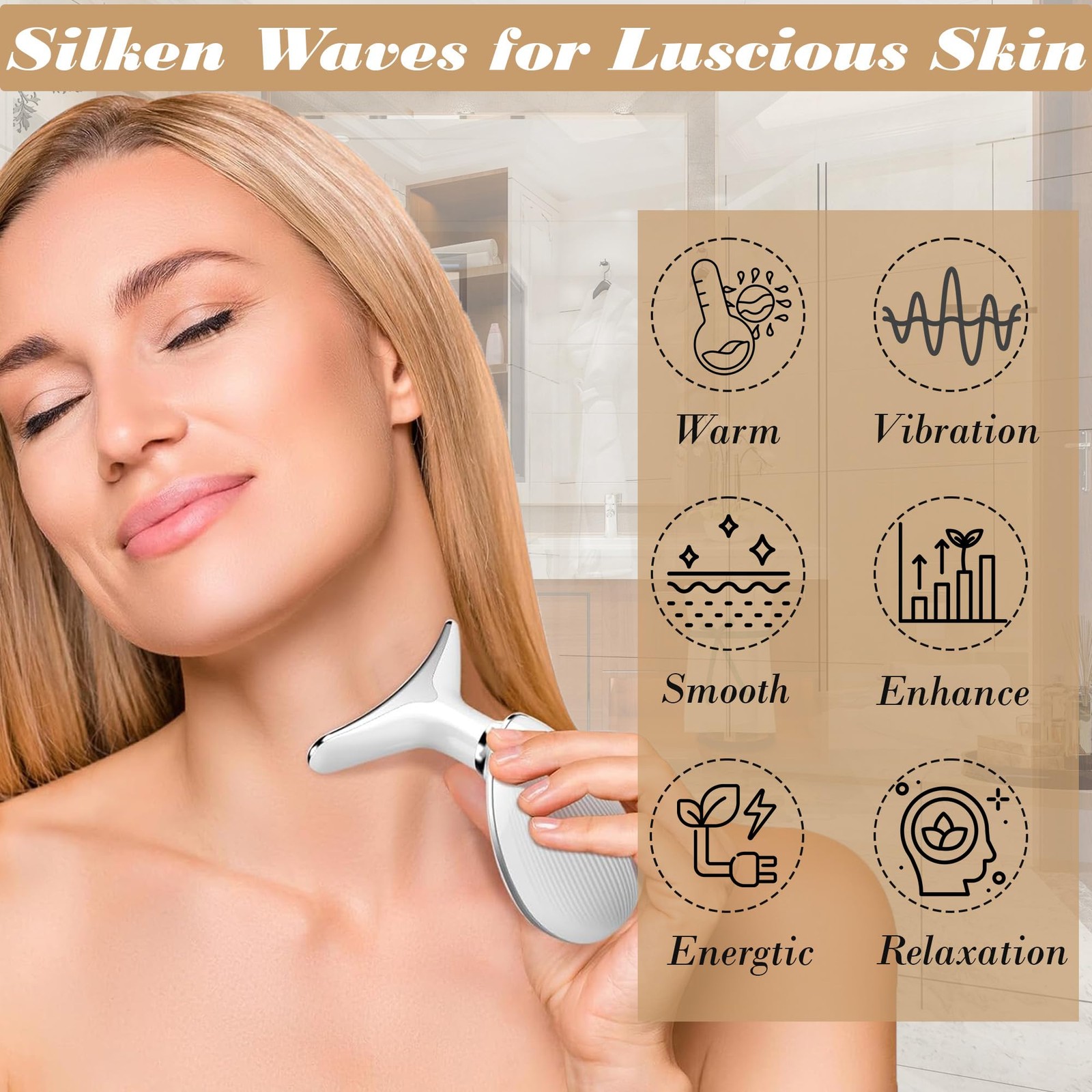 Facial Massager for Women and Men Face Roller Skin Tightening, White