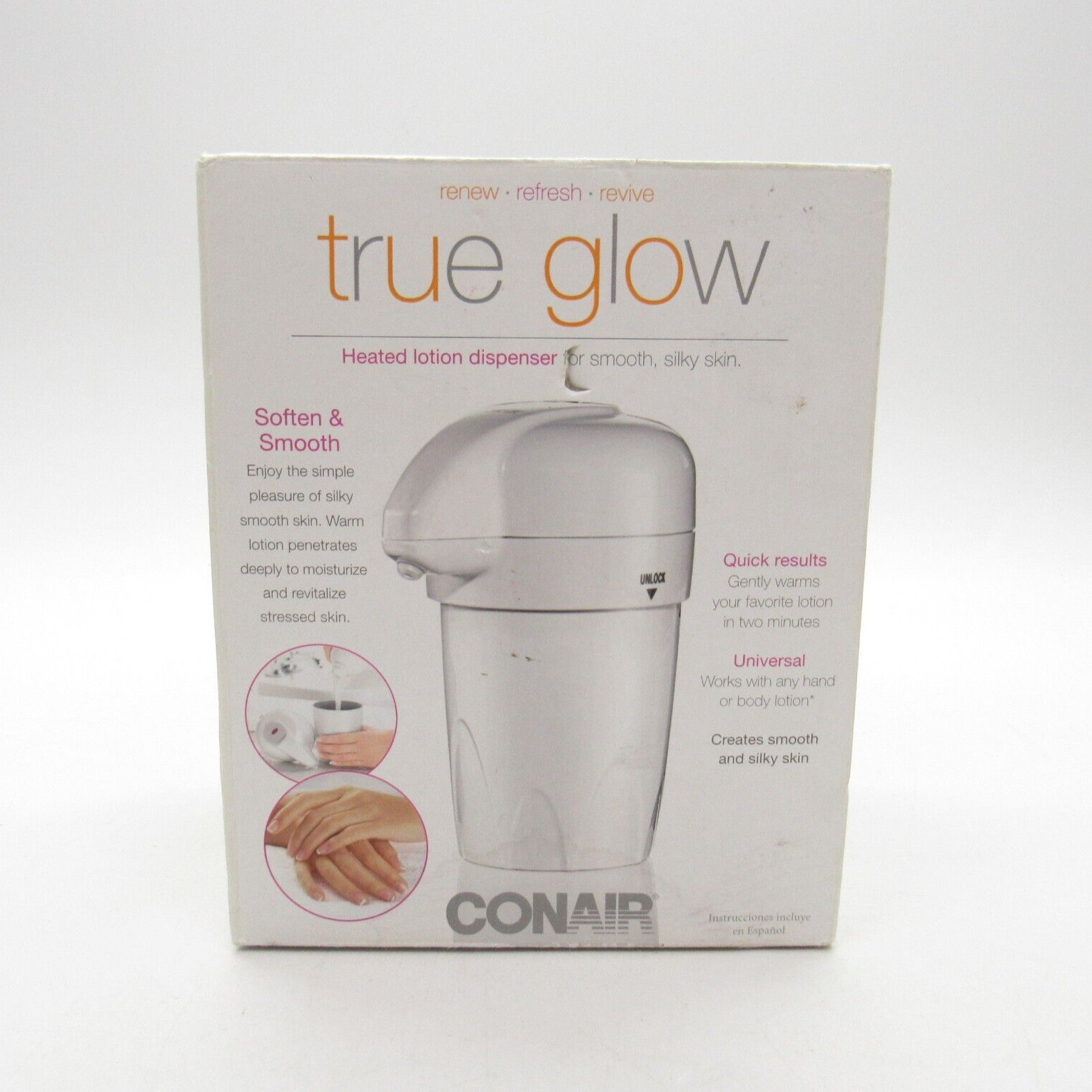 Conair True Glow Heated Lotion Dispenser NEW NIB