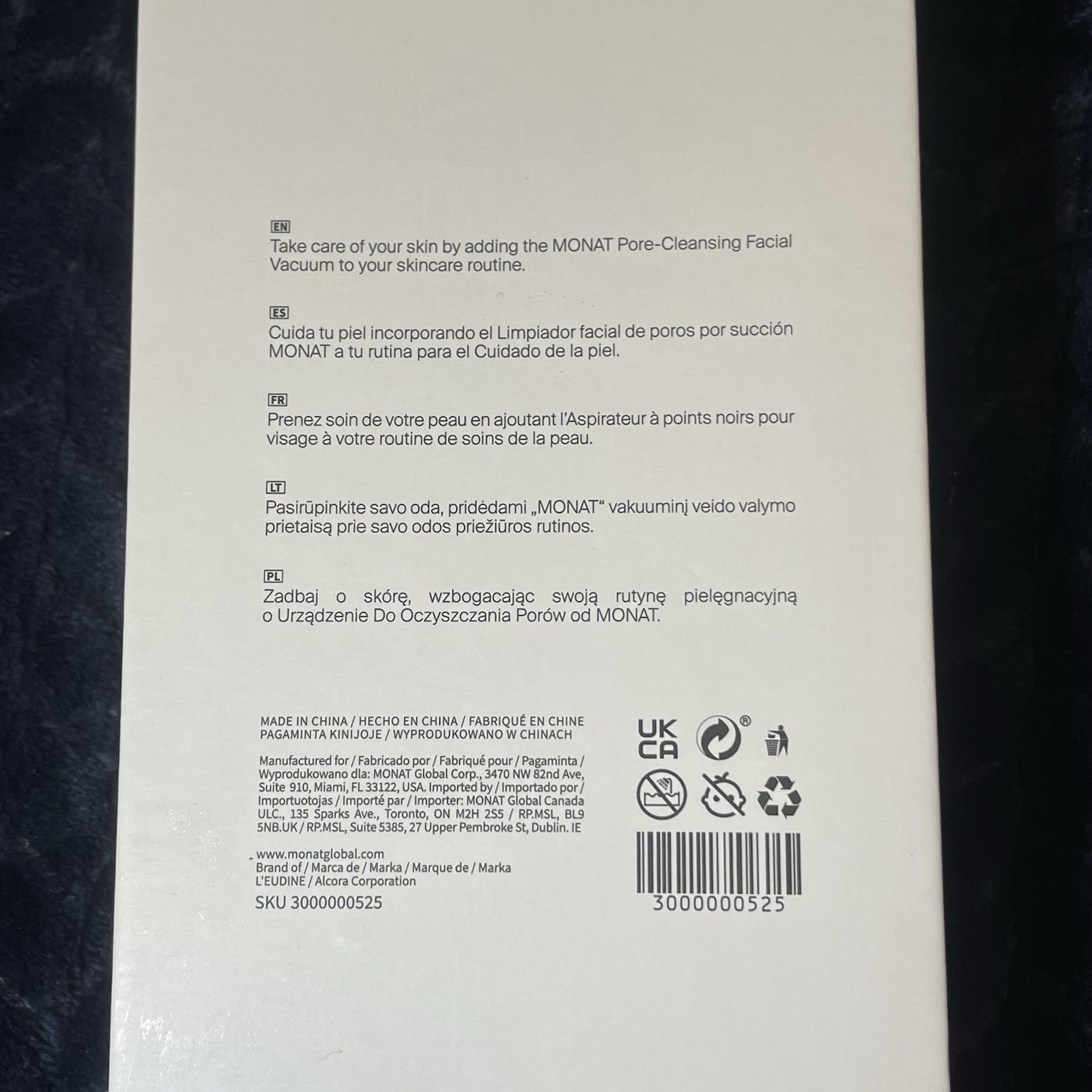 Monat Pore-Cleansing Rechargeable Facial Vacuum with 4 heads NEW in Box