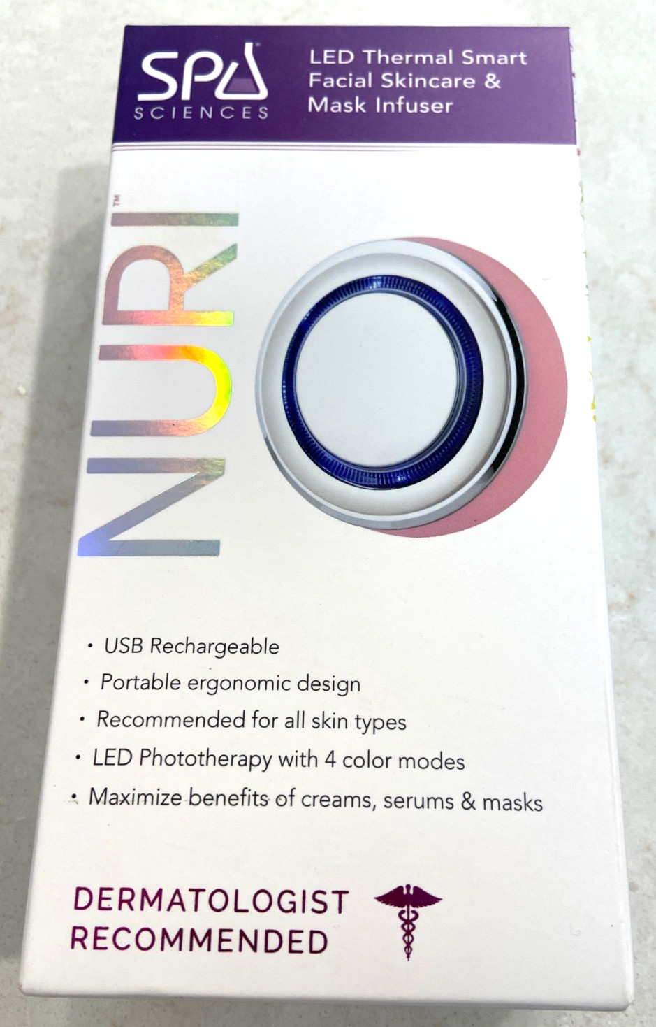 Spa Sciences NURI LED Thermal Smart Facial & Mask Infuser Sealed 100% Authentic