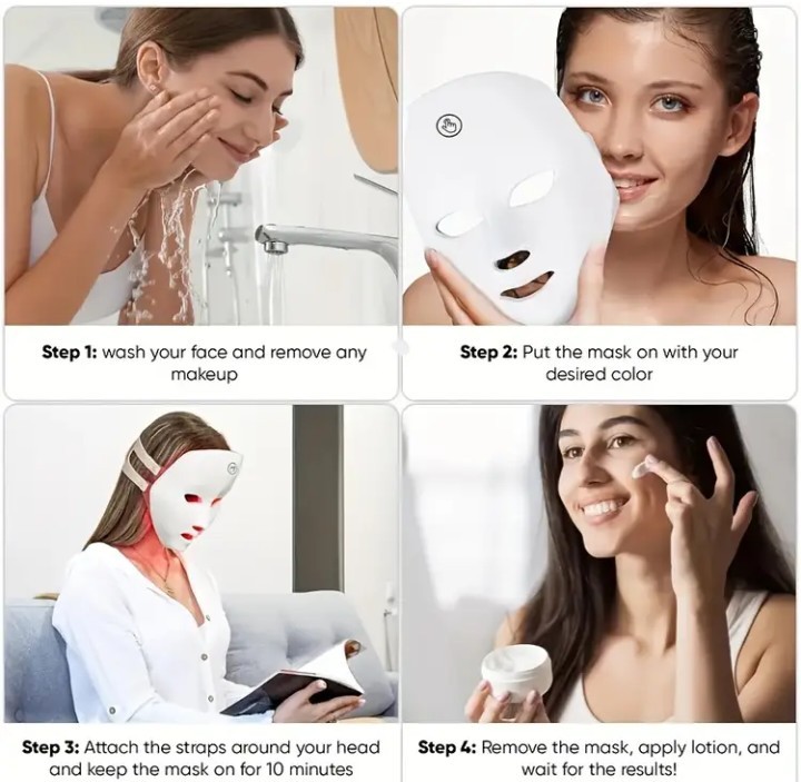 Home USB powered 7 color LED facial beauty instrument facial care tools….