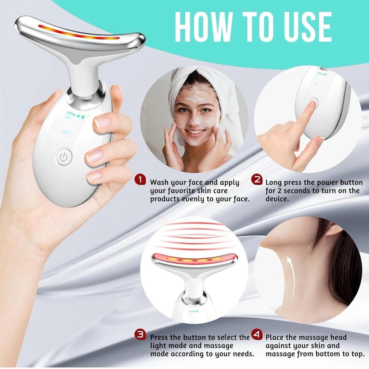 Face Sculpting Tool, 3-in-1 Facial Device, Neck & Face Massager, Portable