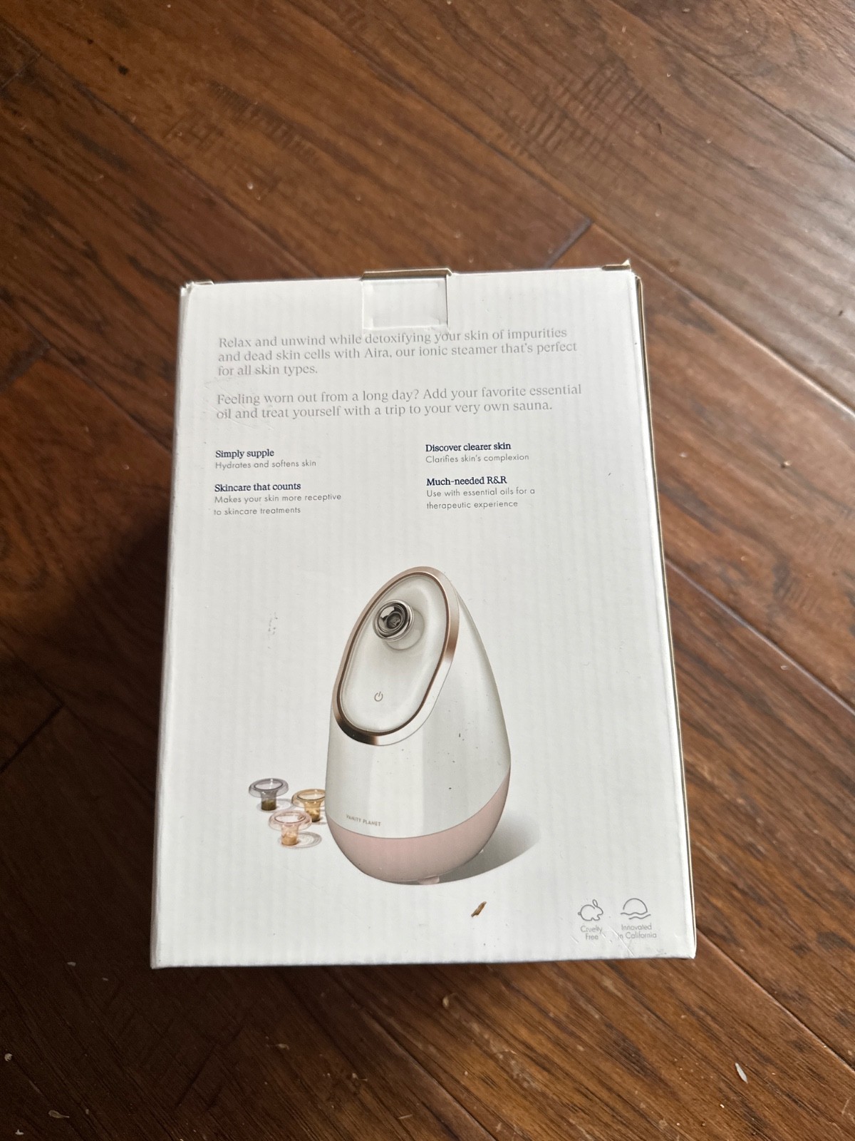Vanity Planet – Aira – Ionic Facial Steamer – Rose Gold Edition-3 Oil Bskts