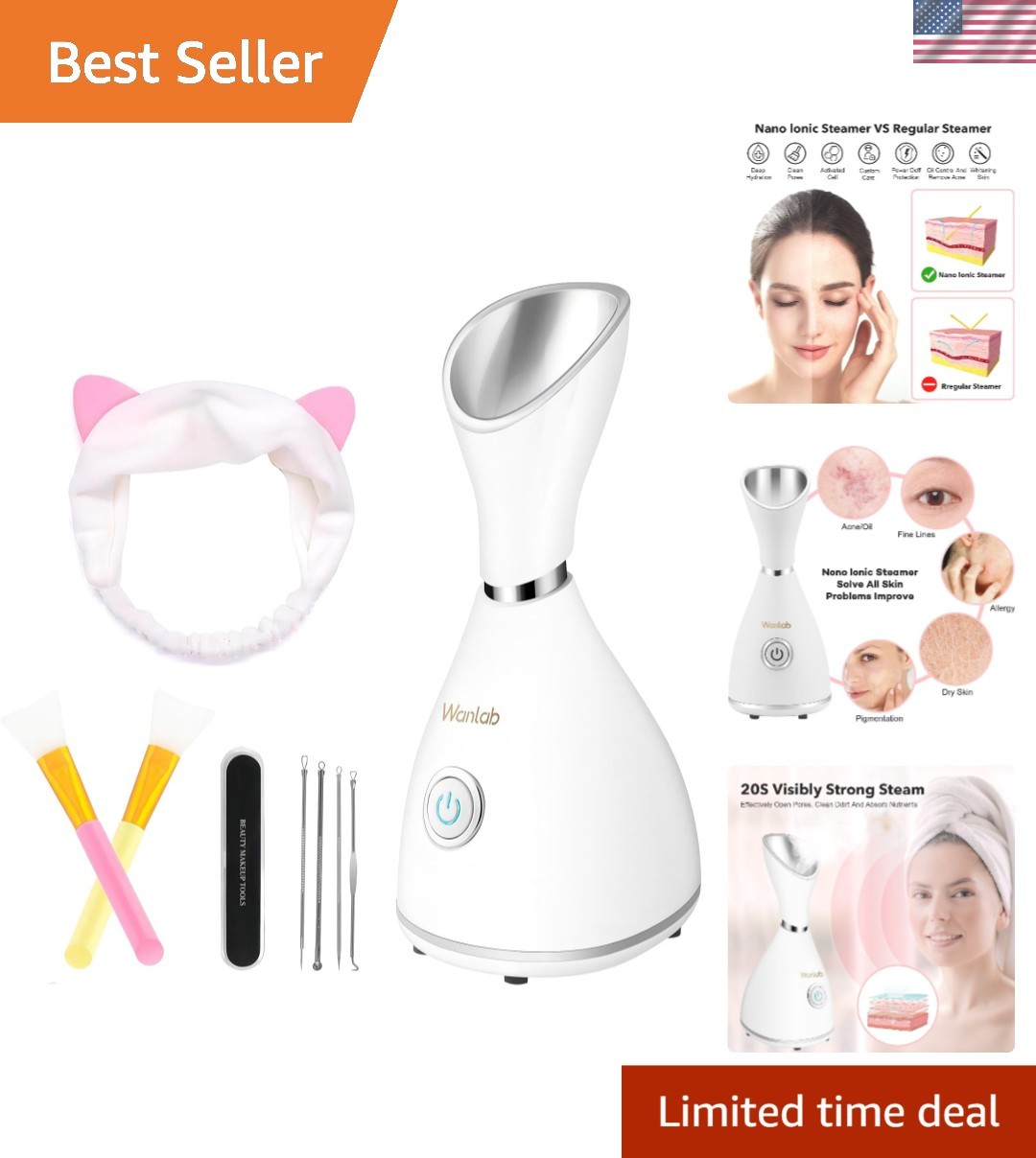 Eco-Friendly Nano Facial Steamer for Deep Cleaning & Relaxation – 1 Count