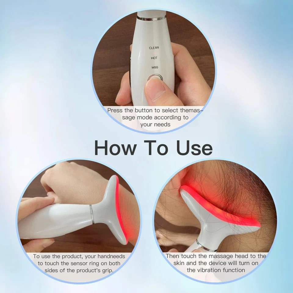 Neck Face Beauty Device, Skin Care Face Massage,3 in 1 Facial Massager, Face Scu
