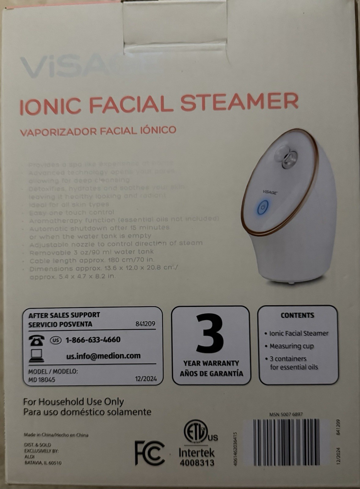 Ionic Facial Steamer Visage New-Vaporizador Facial Ionico