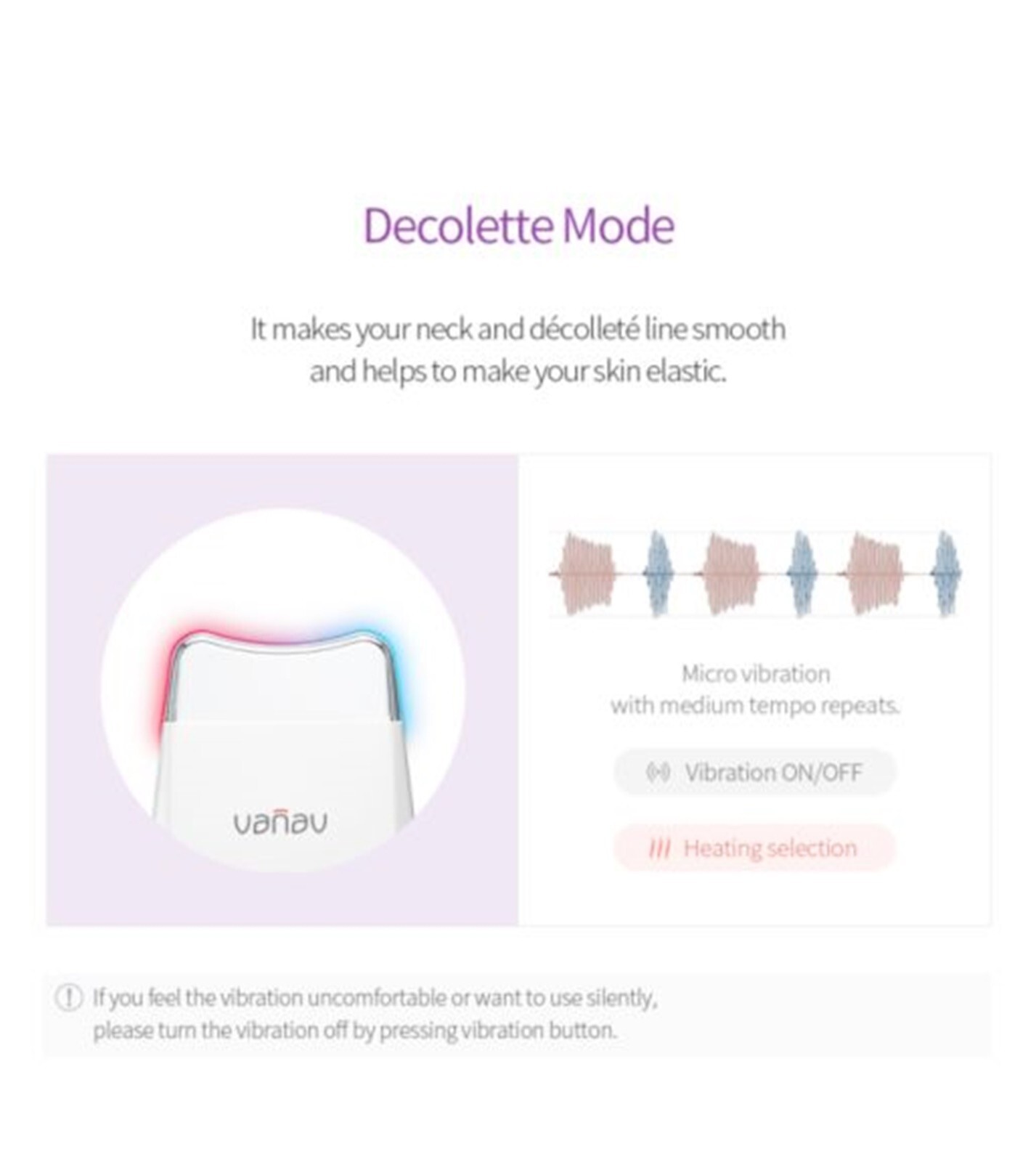 VANAV SKIN BEAM Galvanic LED Neck Facial Massager Gua sha head SKB-1000