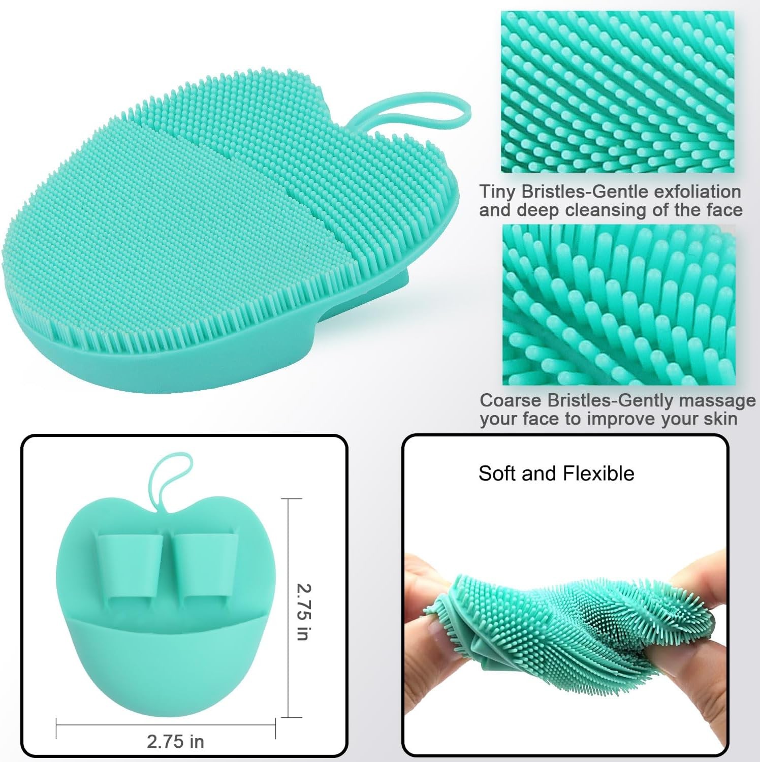 INNERNEED 3 Pack Soft Silicone Face Cleansing Brush