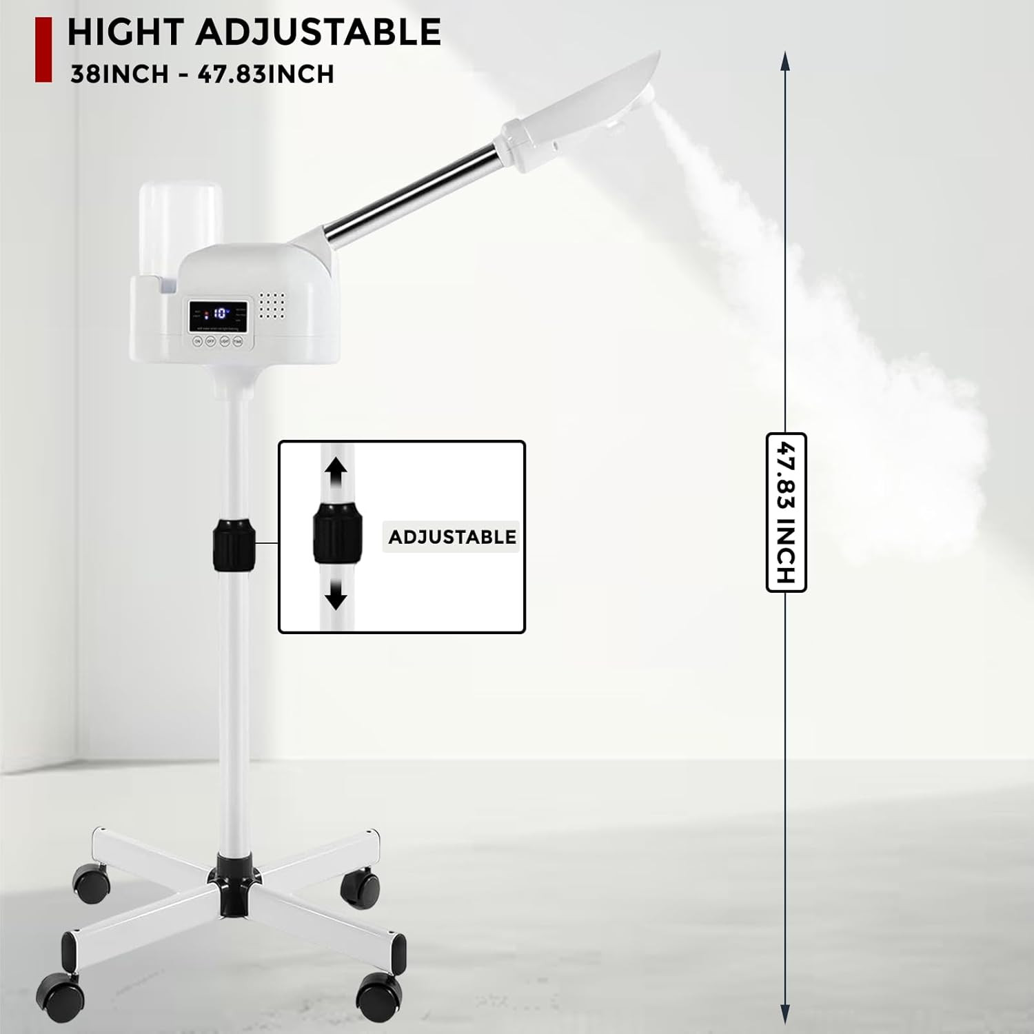 Professional Facial Steamer on Wheels for Esthetician, Touch Screen Vaporizador