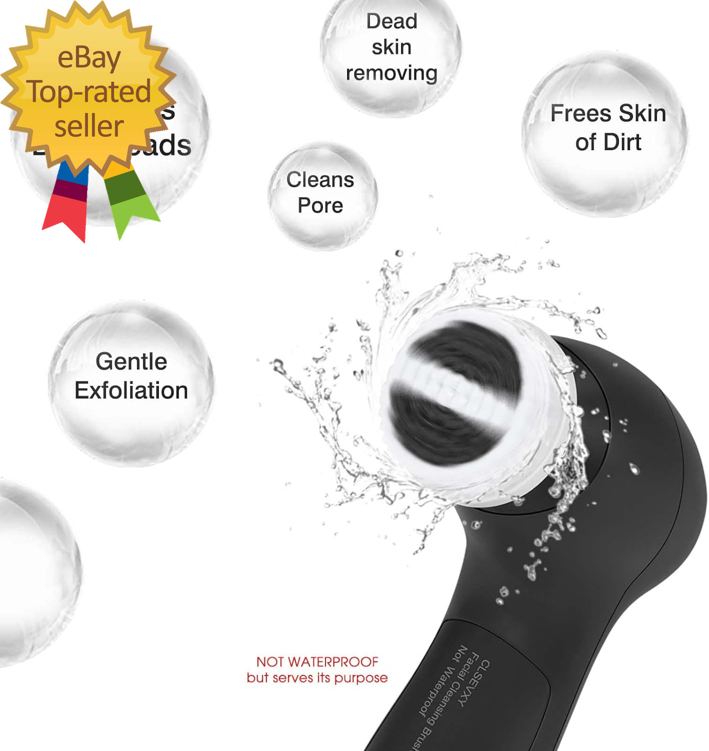 Facial Cleansing Brush Face Scrubber: Electric Face Spin Cleanser Brushes