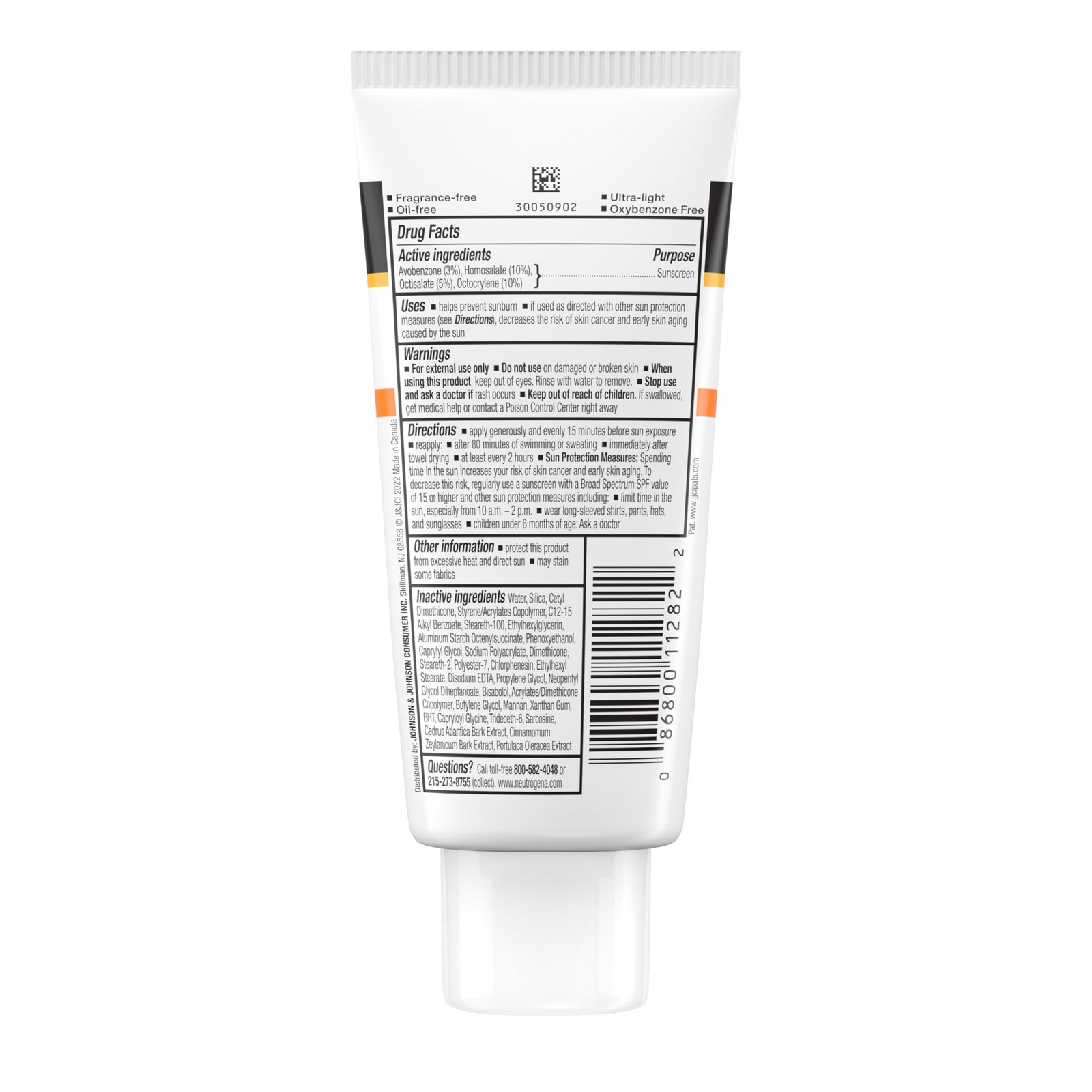 Neutrogena Clear Face Sunscreen Lotion for 3 Fl Oz (Pack of 1), WHITE