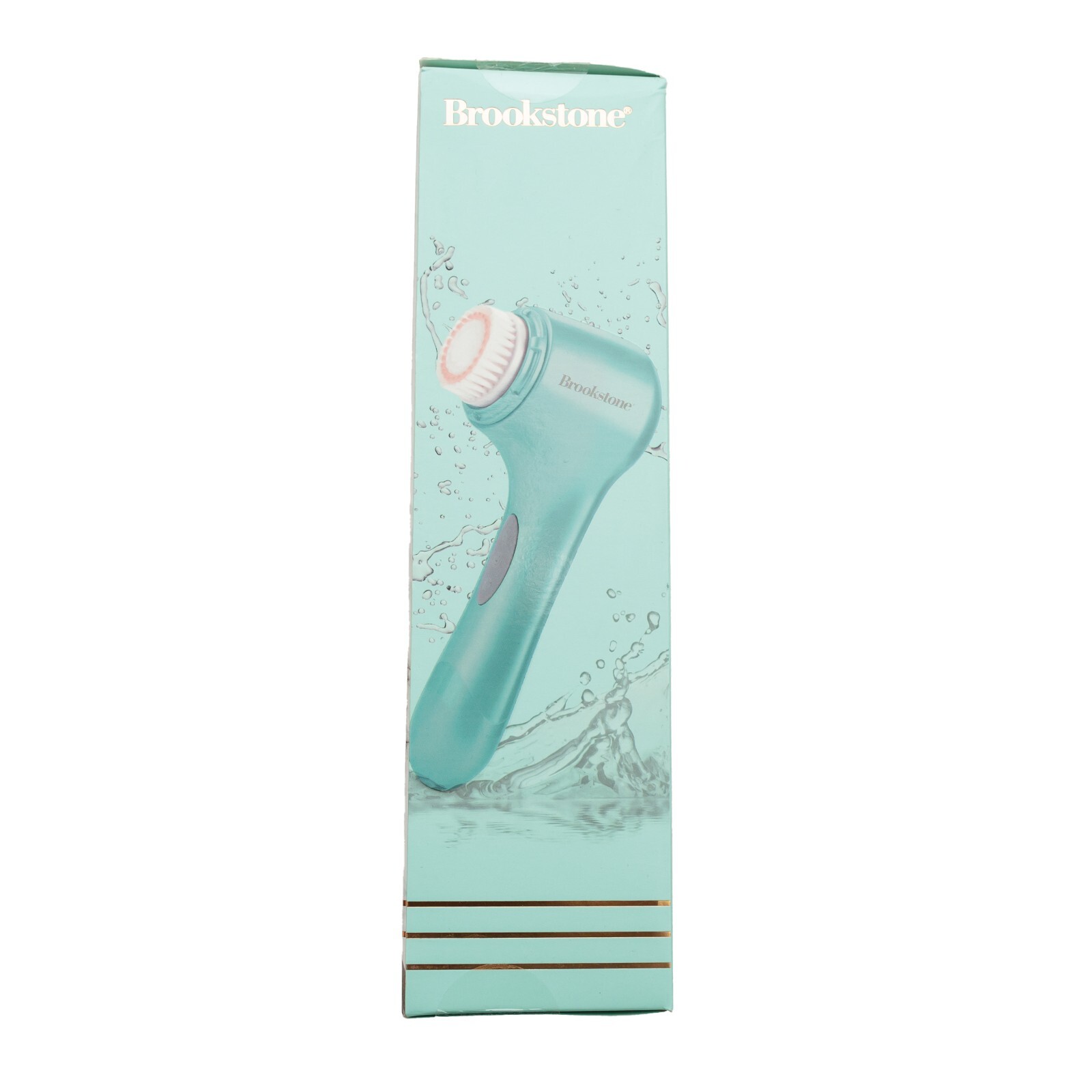 Brookstone Waterproof Cordless Facial Cleansing Brush 3pc set Mint Green