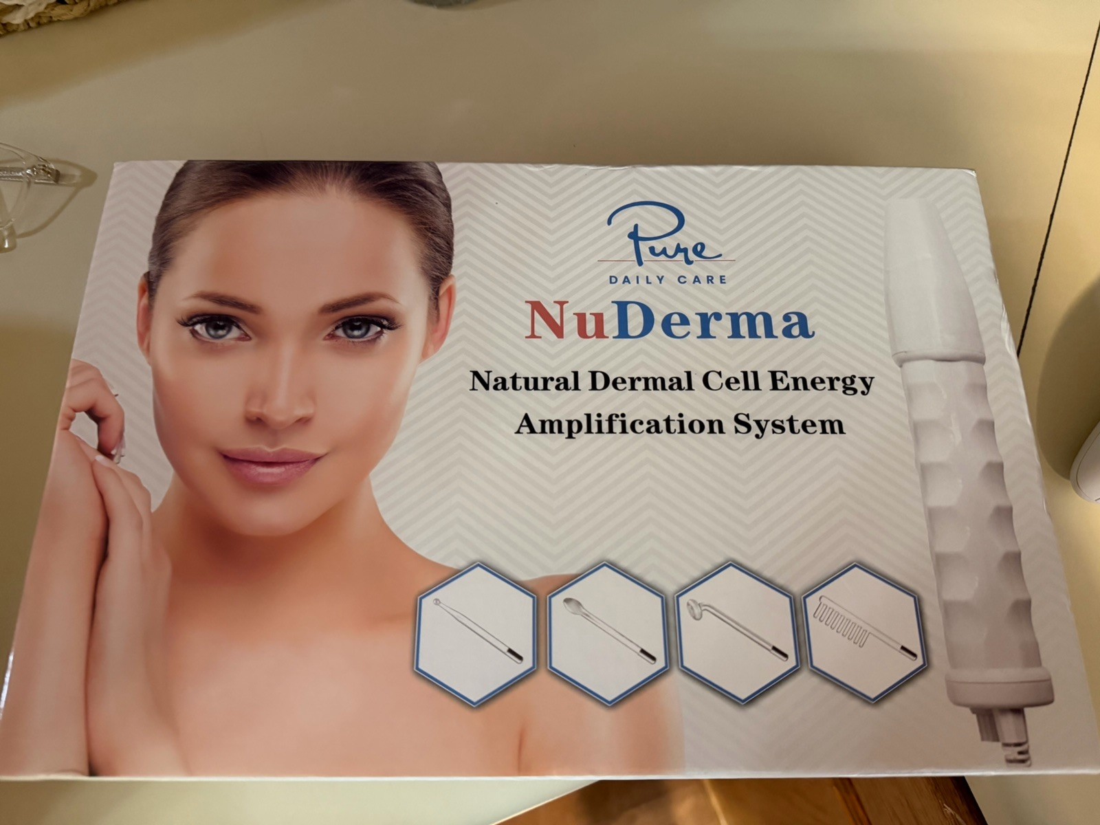 Pure Daily Care NuDerma Facial Massager Kit White Electric 4-Speed 110V