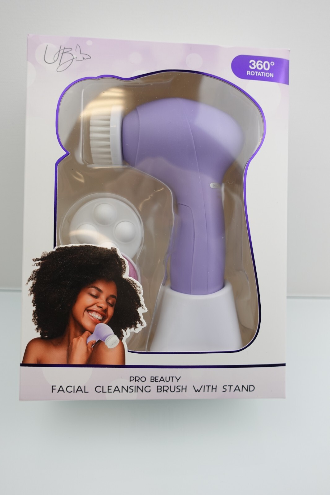 Urban Butterfly Pro Beauty Facial Cleansing Brush w/ 360° Rotation and Stand New